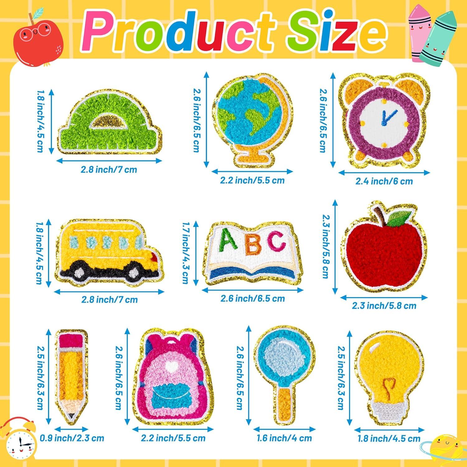 Kit de 20 Parches Chenille X1zuue para Volver a la Escuela