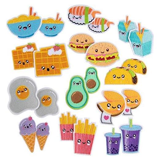 Parches Kawaii de Animales en Comida SCS Direct - 24 Piezas
