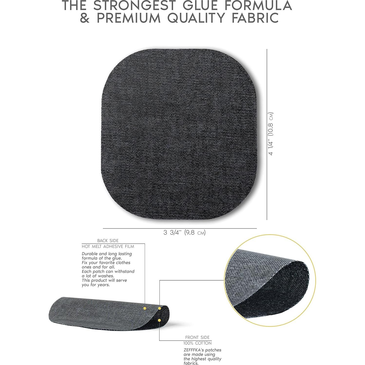 Parches de Jean ZEFFFKA 10 Piezas 100% Algodón Negro