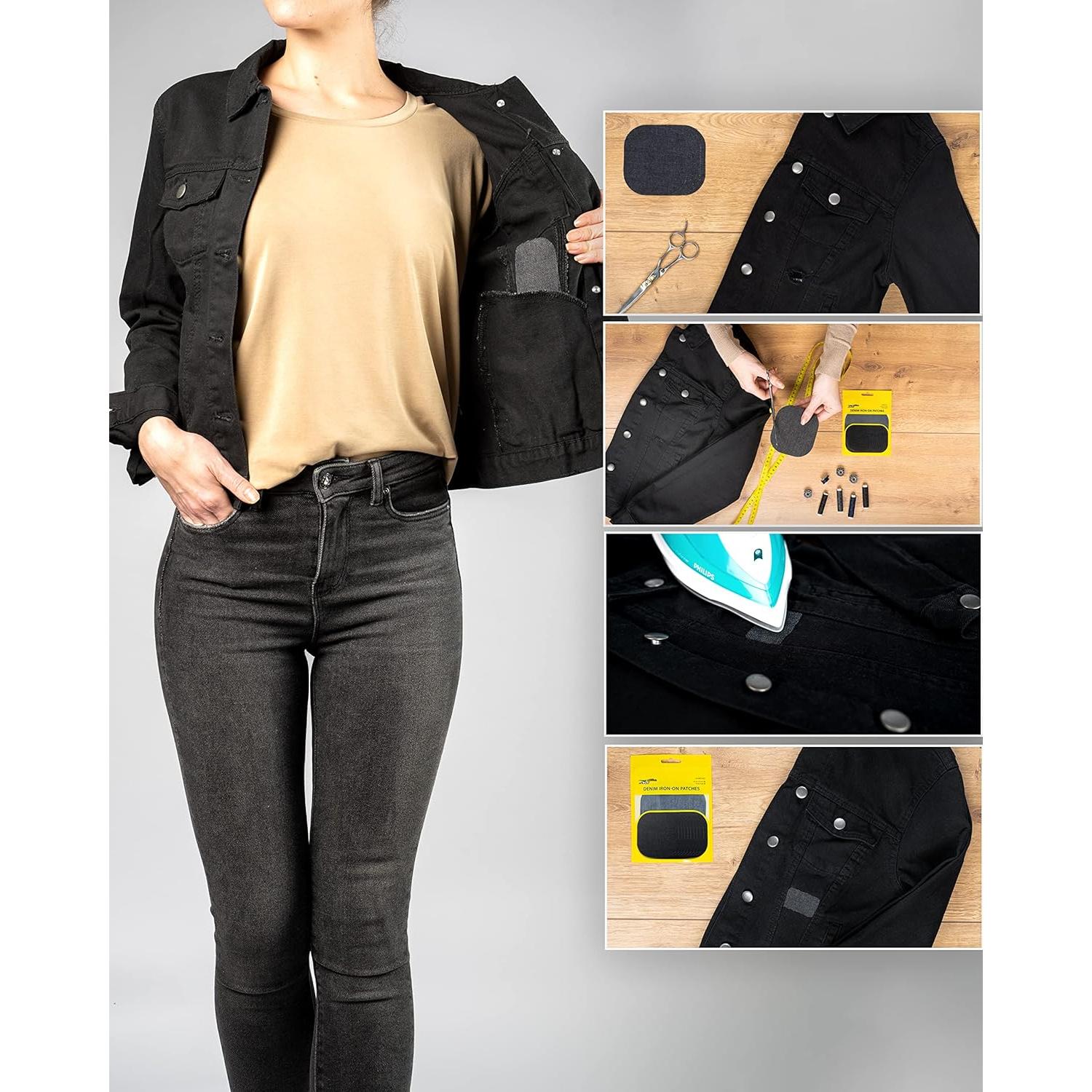 Parches de Jean ZEFFFKA 10 Piezas 100% Algodón Negro