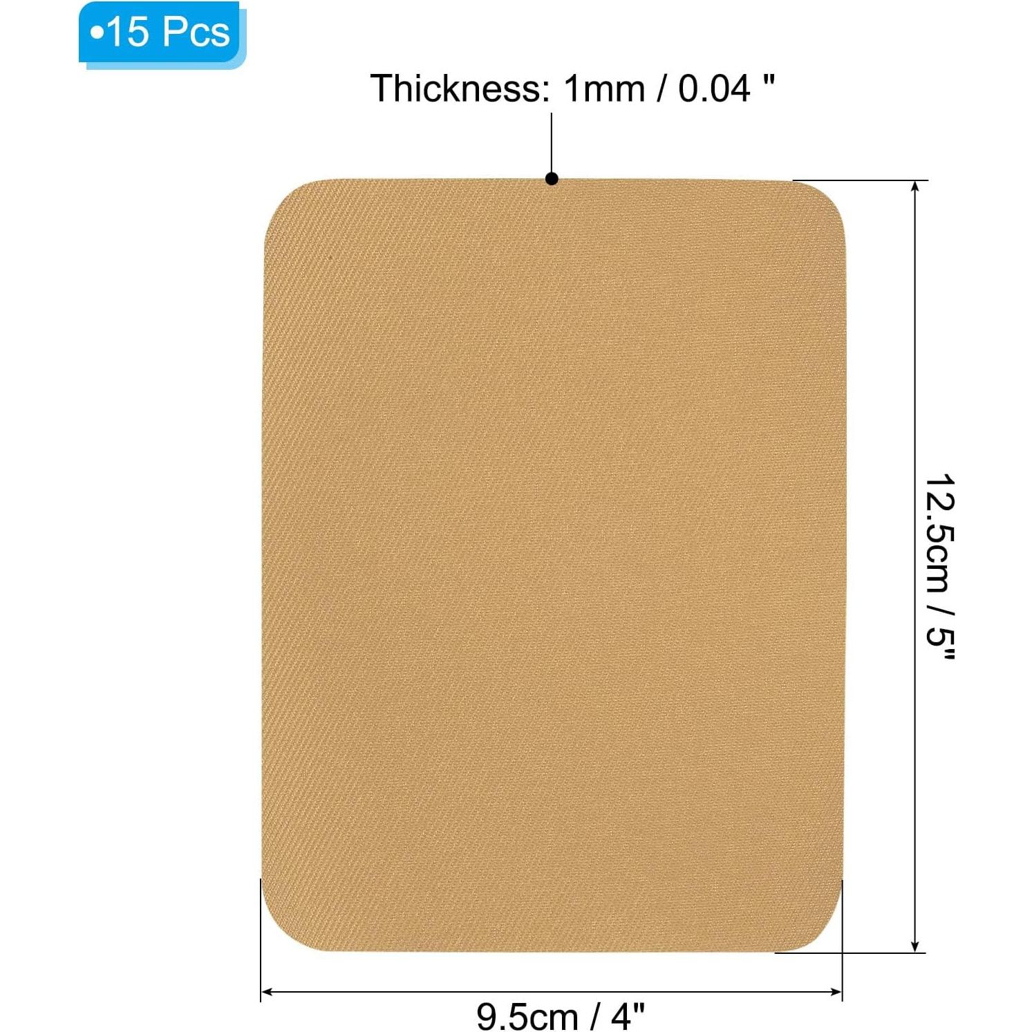 PATIKIL Fabric Iron-on Patches, 15Pcs 5x4 Inch Inside & Outside Strong Glue 100% Cotton Repair Patches Kit for Clothing Pants Mending and Decorating, Tan