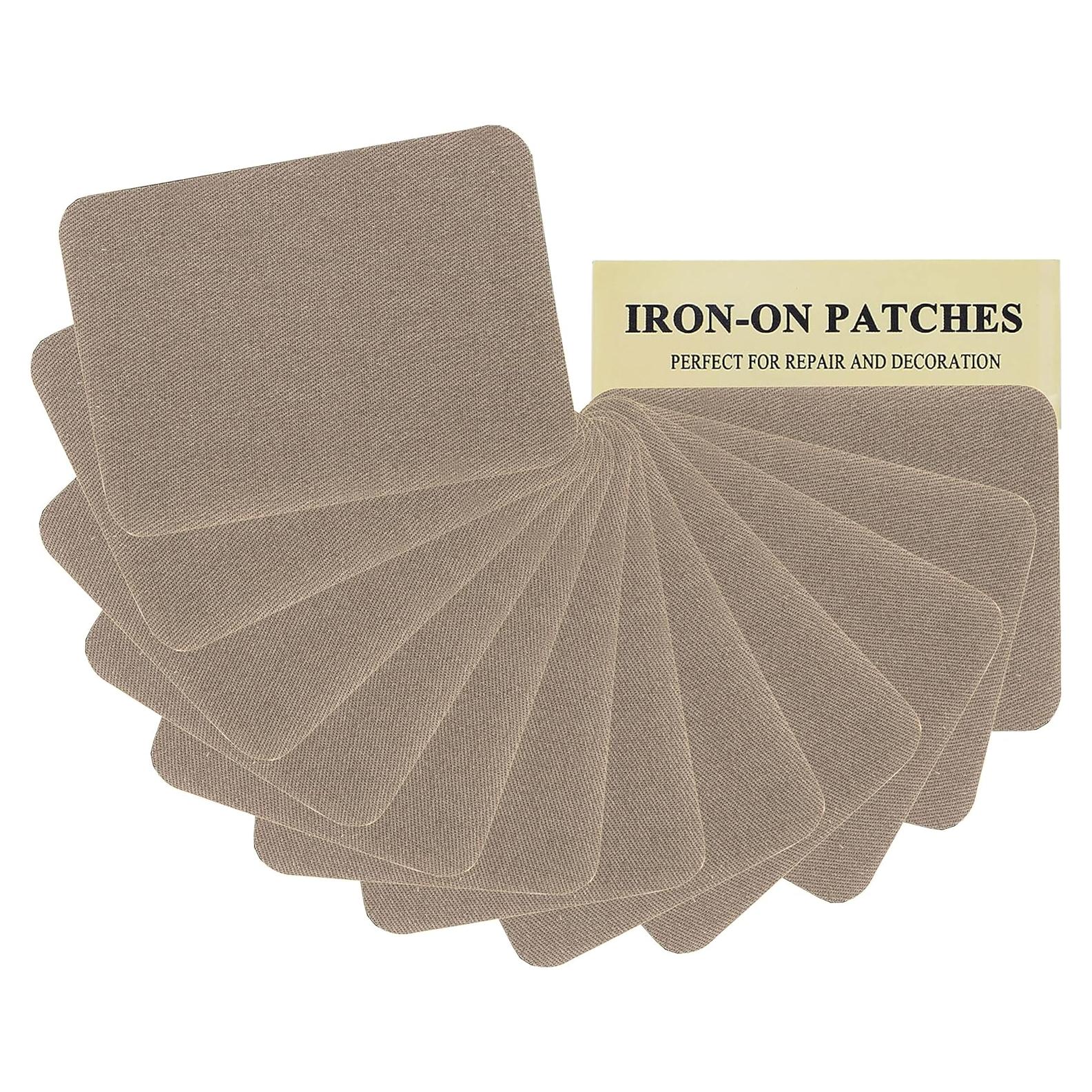 12 Parches de Tela J.CARP 100% Algodón Caqui 10.5x7.5 cm