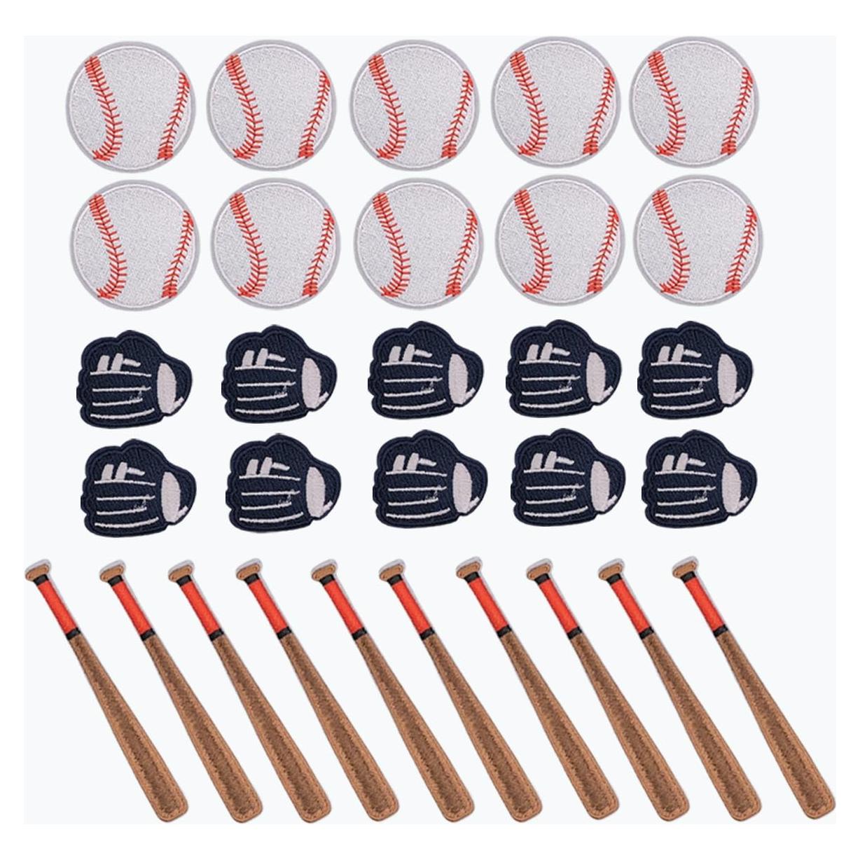 30 Parches de Chenille de Béisbol Rowcay para Ropa y Accesorios