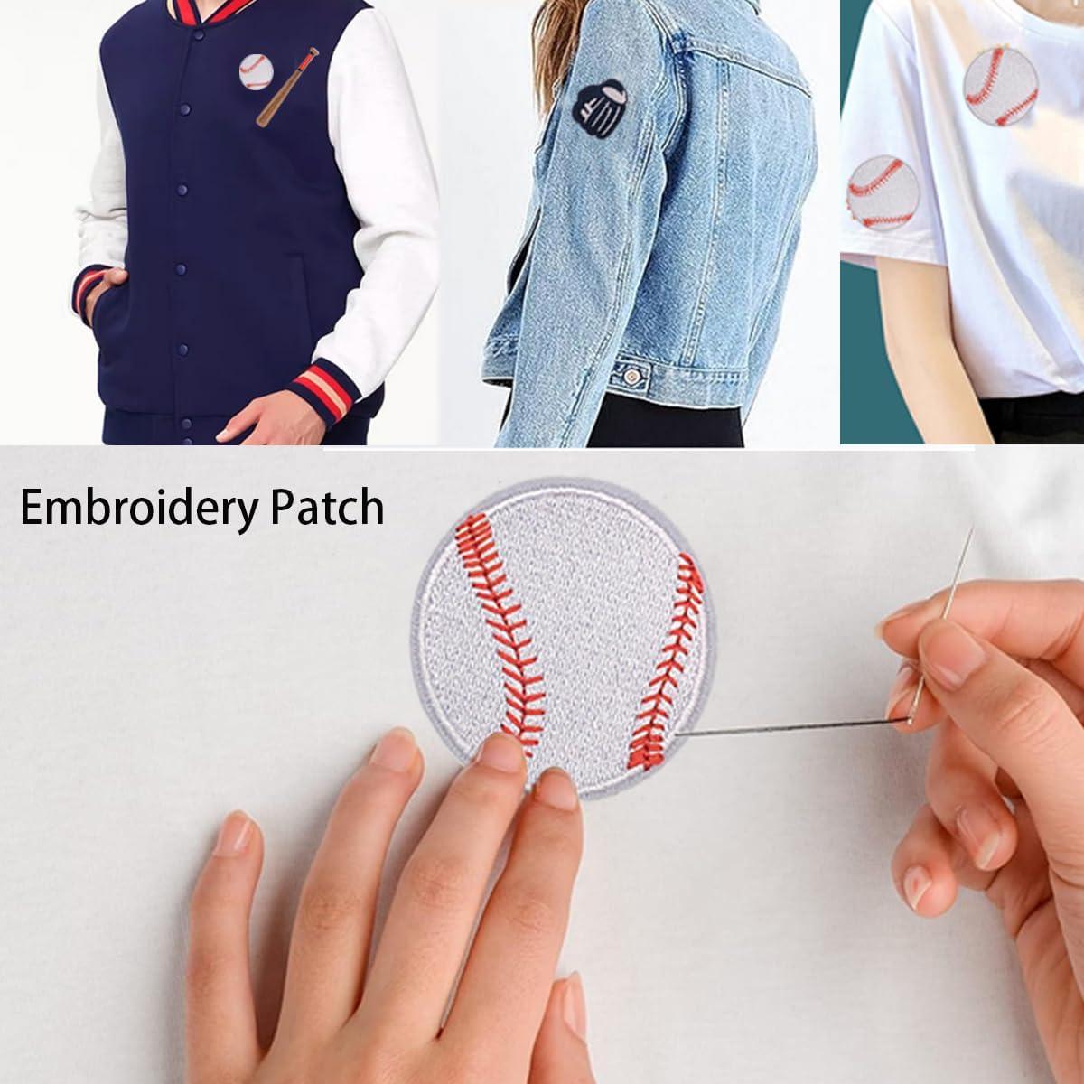 30 Parches de Chenille de Béisbol Rowcay para Ropa y Accesorios