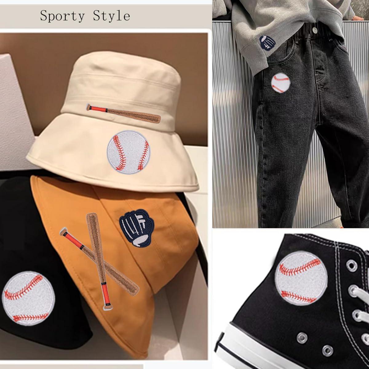 30 Parches de Chenille de Béisbol Rowcay para Ropa y Accesorios