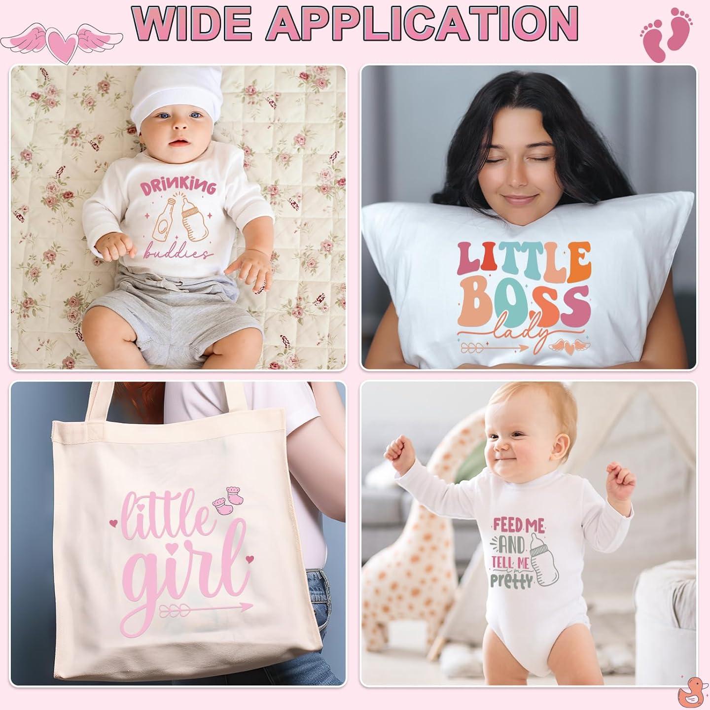 Transferencias de Planchado Falueqg - 30 Piezas Rosadas para Bebés