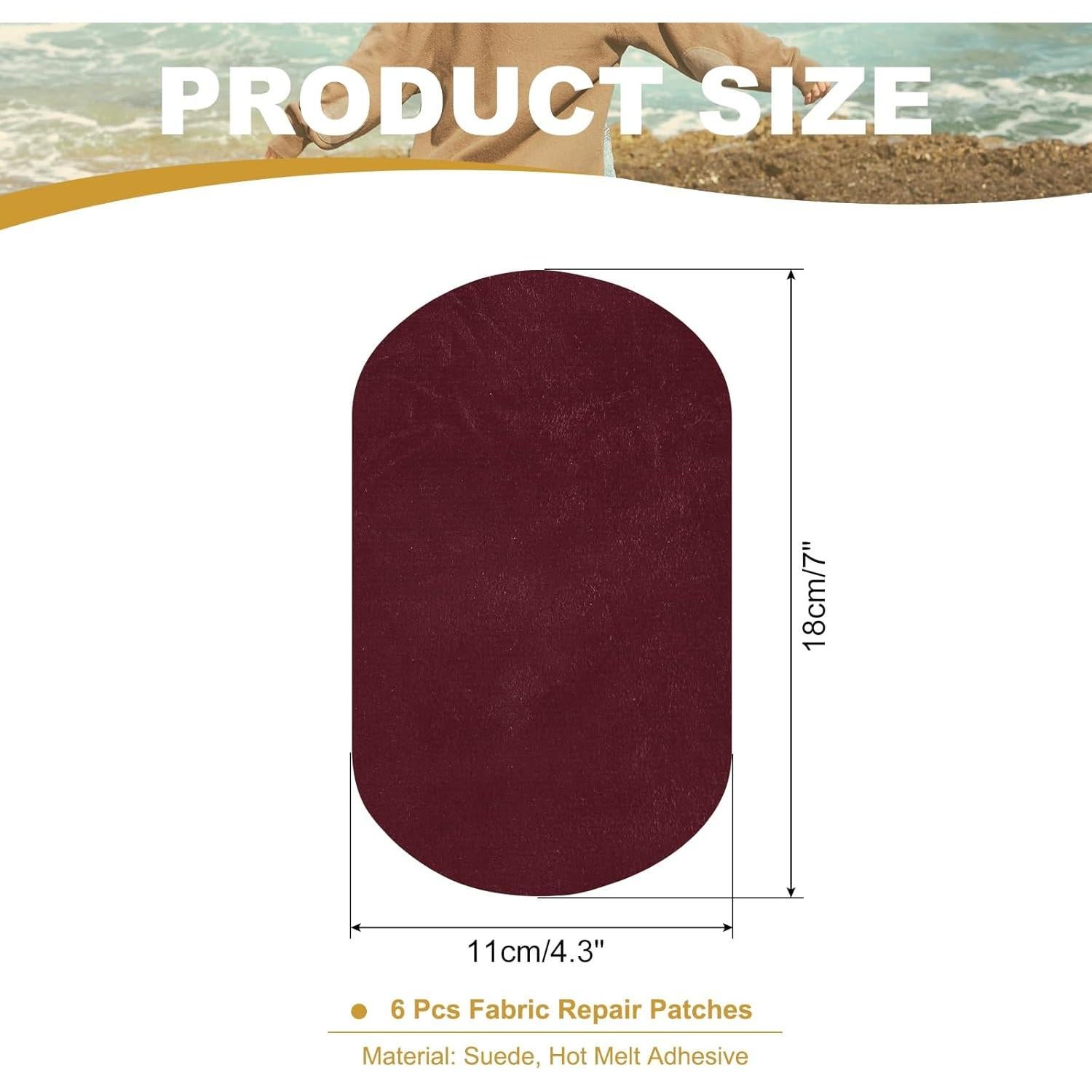 Parches Termoadhesivos PATIKIL 11x18 cm Marrón - Paquete de 6