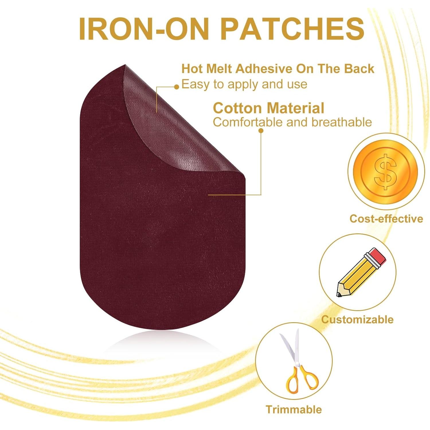 Parches Termoadhesivos PATIKIL 11x18 cm Marrón - Paquete de 6