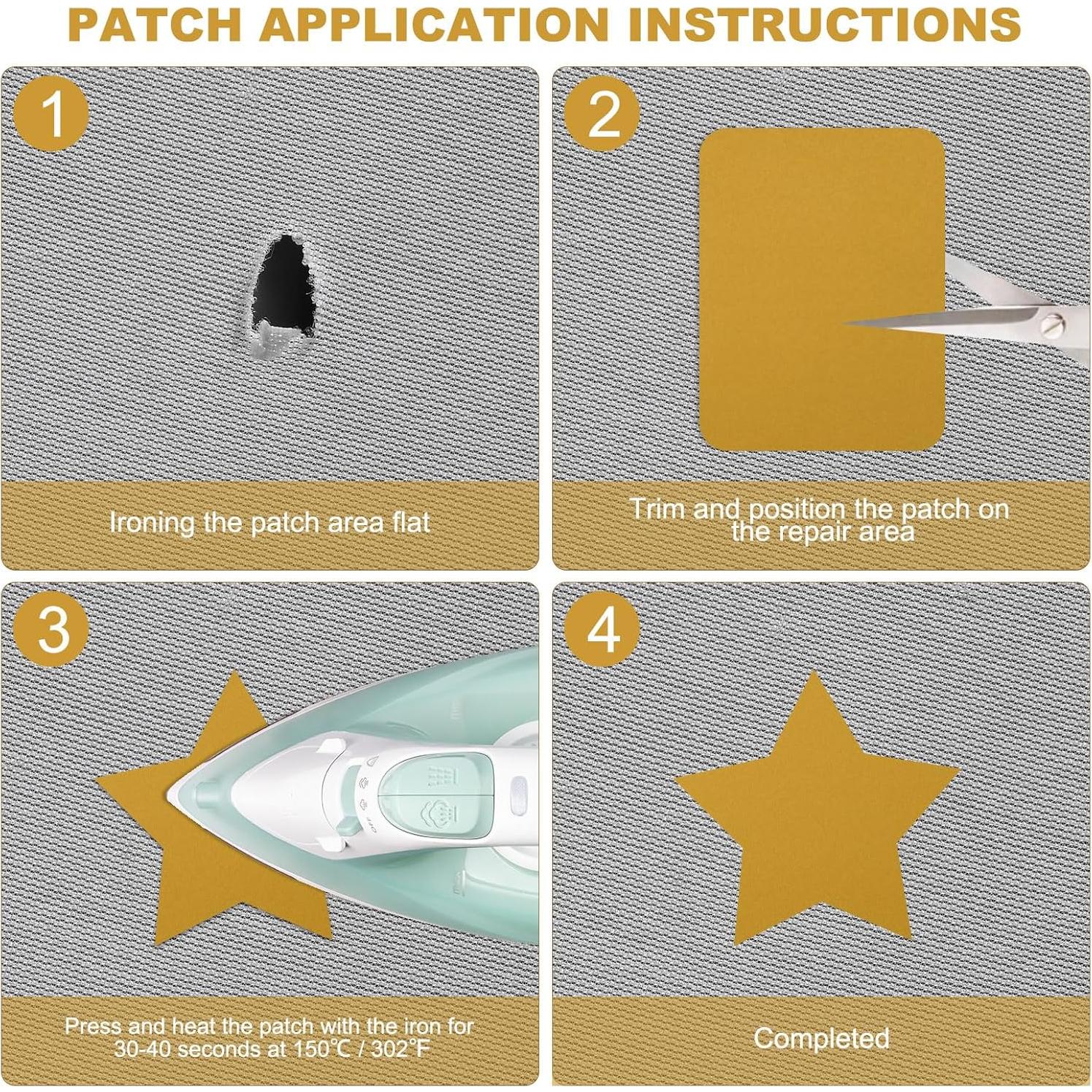 Parches Termoadhesivos PATIKIL 11x18 cm Marrón - Paquete de 6