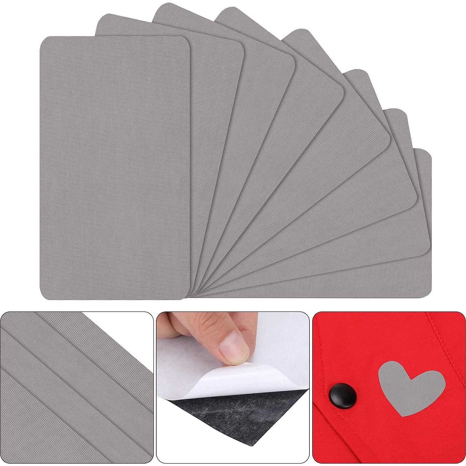 8 Piezas Parche de Reparación Autoadhesivo Nylon WILLBOND Gris