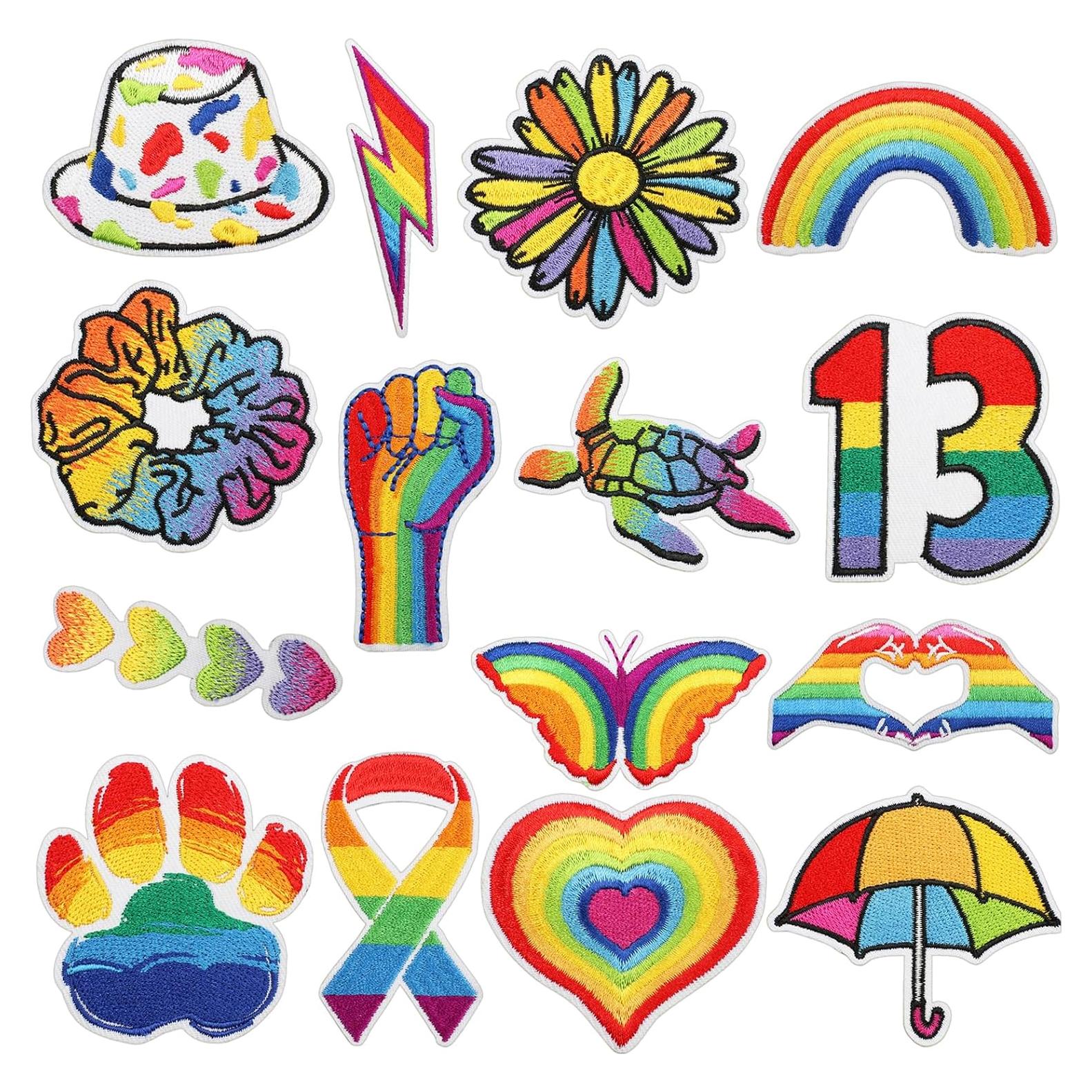 15 Piezas Parches Bordados Coloridos Qpout para Ropa