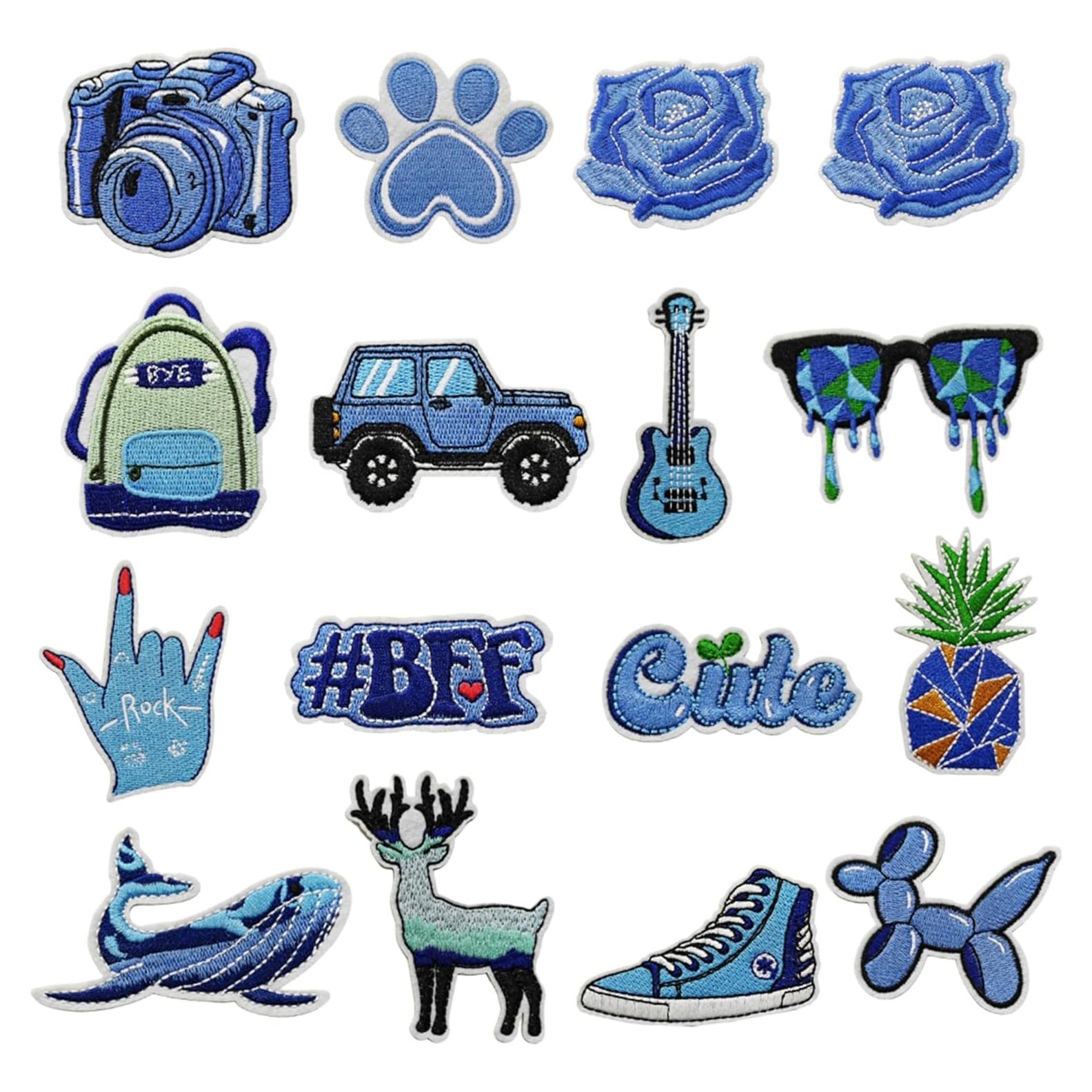 16 Parches Termoadhesivos Bordados Yayatty para Ropa y Accesorios