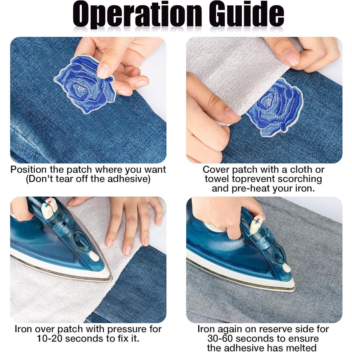 16 Parches Termoadhesivos Bordados Yayatty para Ropa y Accesorios