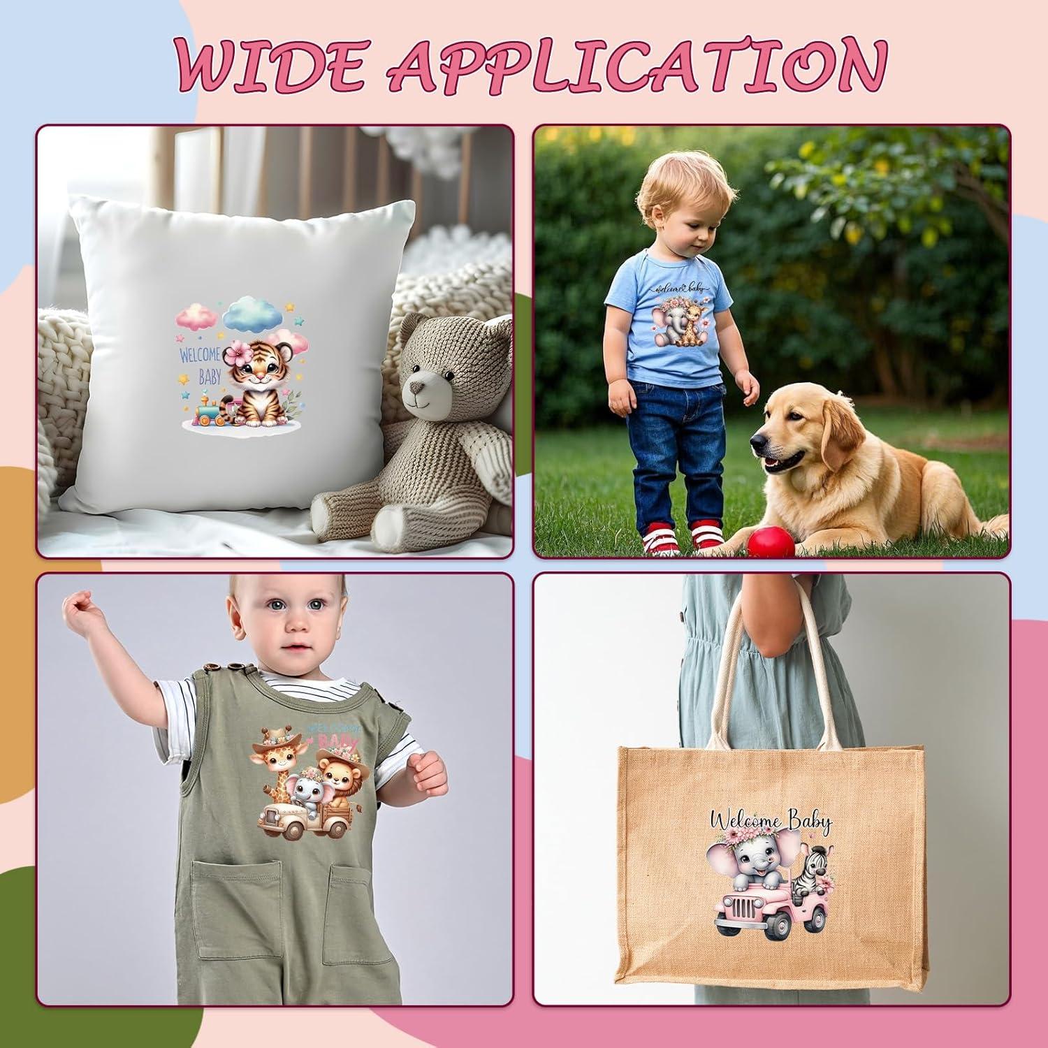 Transferencias de Plancha Falueqg - 30 Piezas Animales Rosa