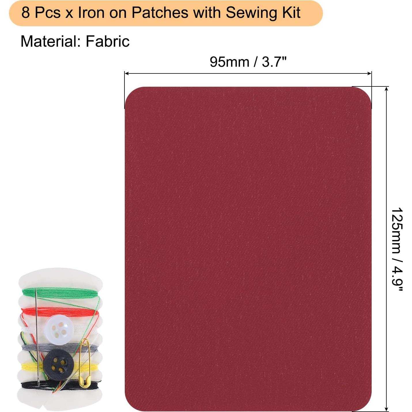 Parches de Planchar MECCANIXITY 8 Pcs Kit de Costura Rojo