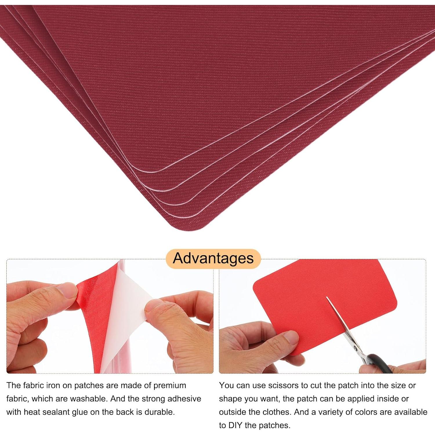 Parches de Planchar MECCANIXITY 8 Pcs Kit de Costura Rojo