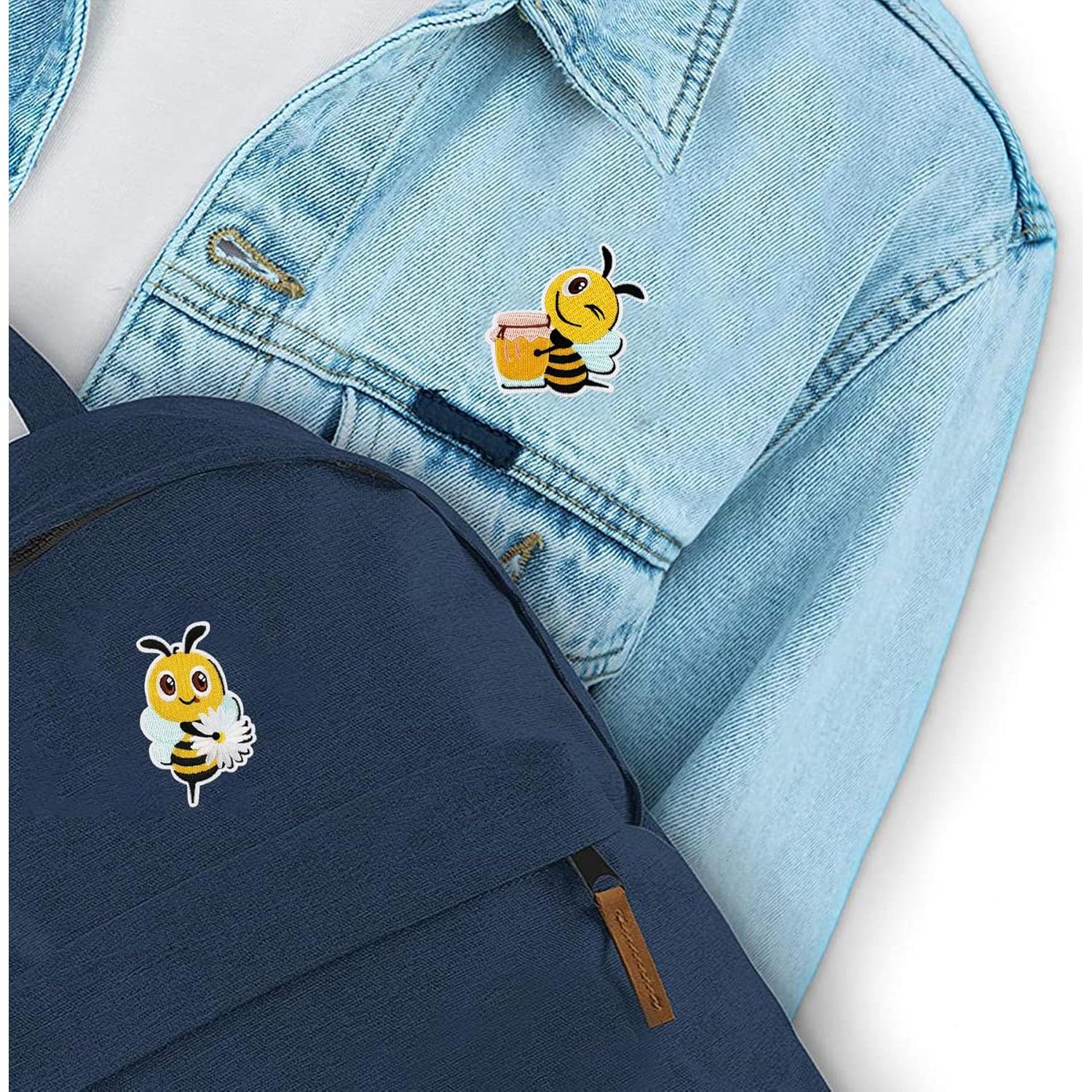 Kit 18 Parches Bordados Woohome para Ropa - Abeja y Girasol