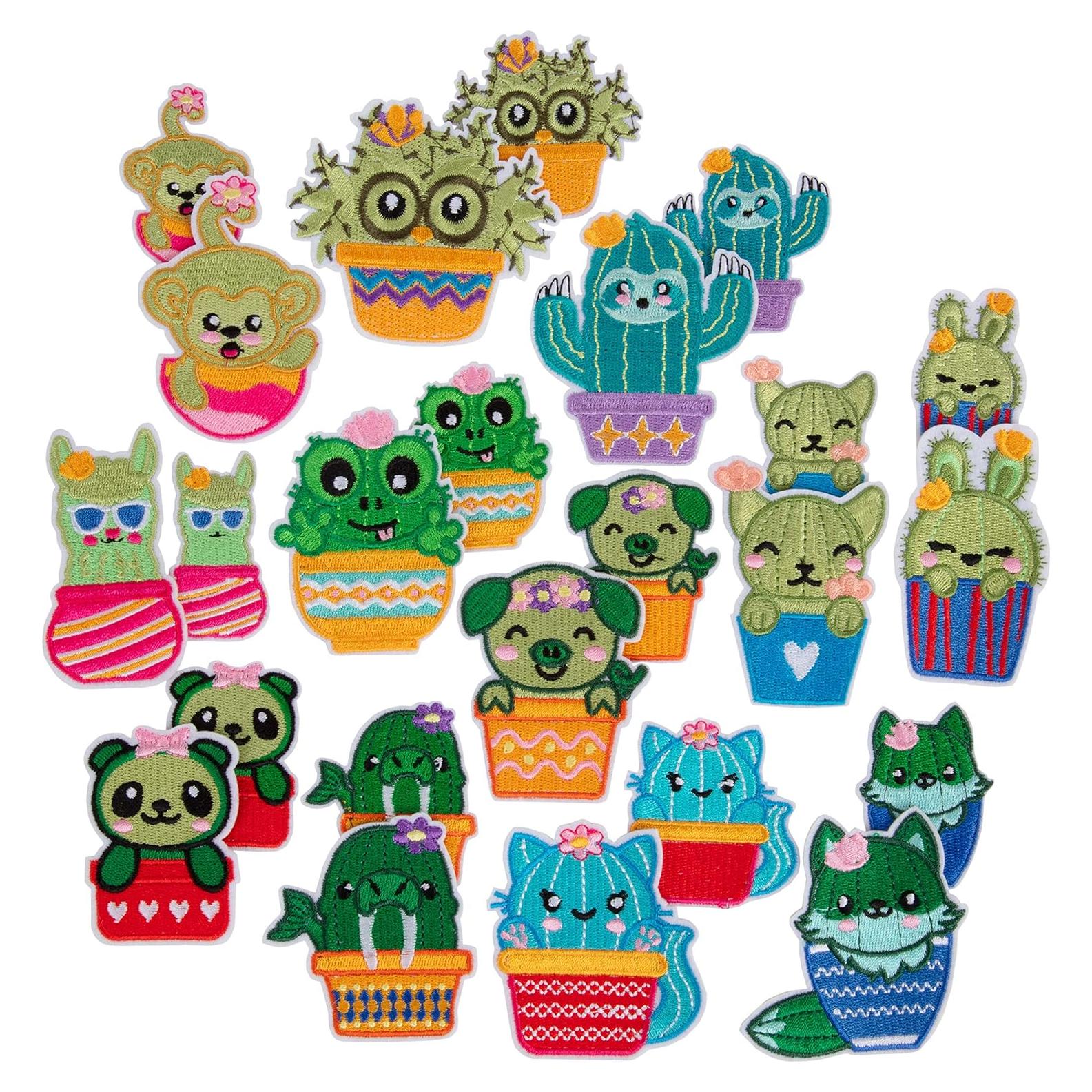 Kit de Parches de Cactus Kawaii SCS Direct - 24 Piezas