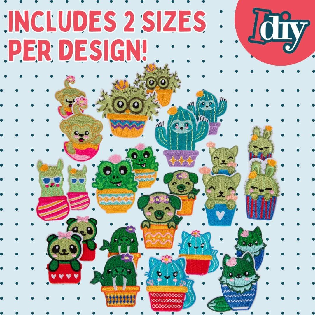Kit de Parches de Cactus Kawaii SCS Direct - 24 Piezas