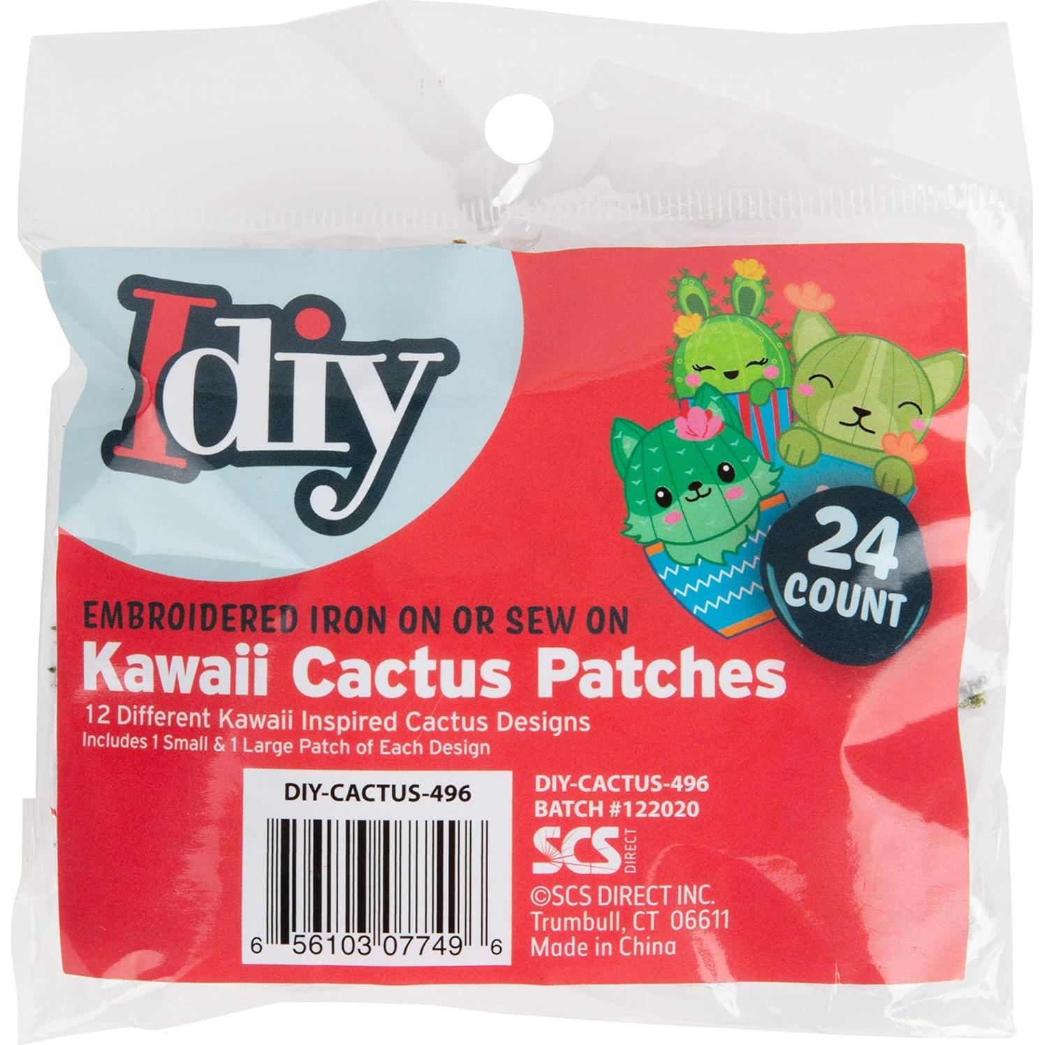 Kit de Parches de Cactus Kawaii SCS Direct - 24 Piezas