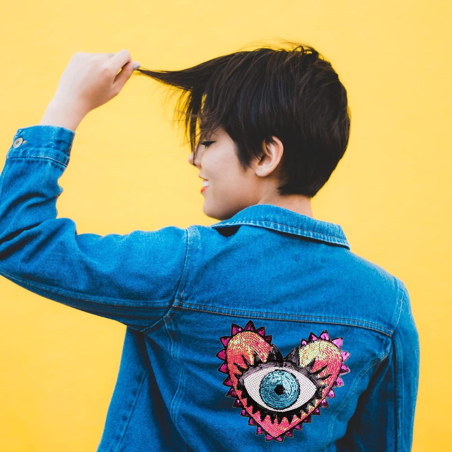 3 Parches de Ojo Maligno Joynaamn con Lentejuelas para Coser