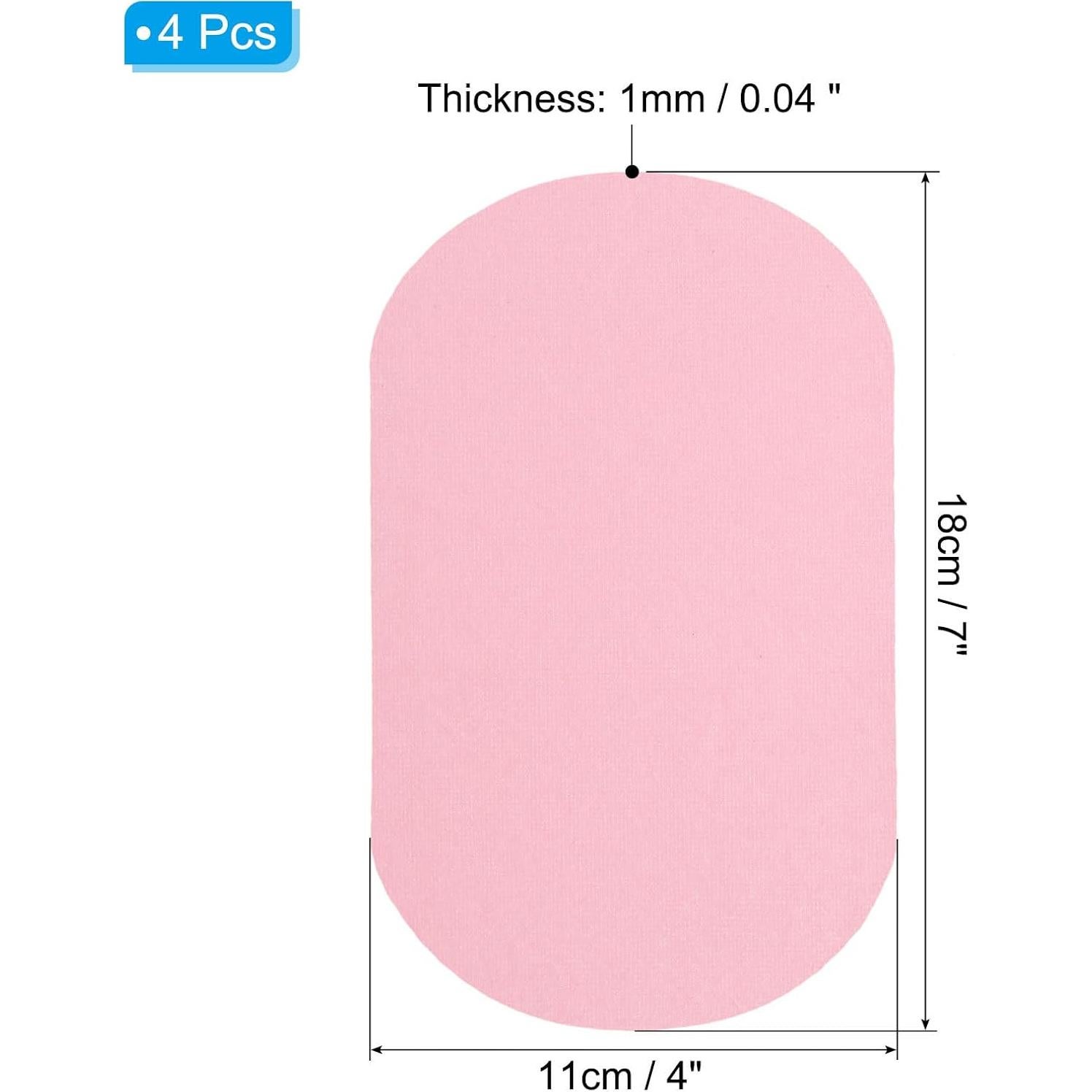 Parche Termoadhesivo PATIKIL Rosa Claro 4 Piezas 18x11 cm