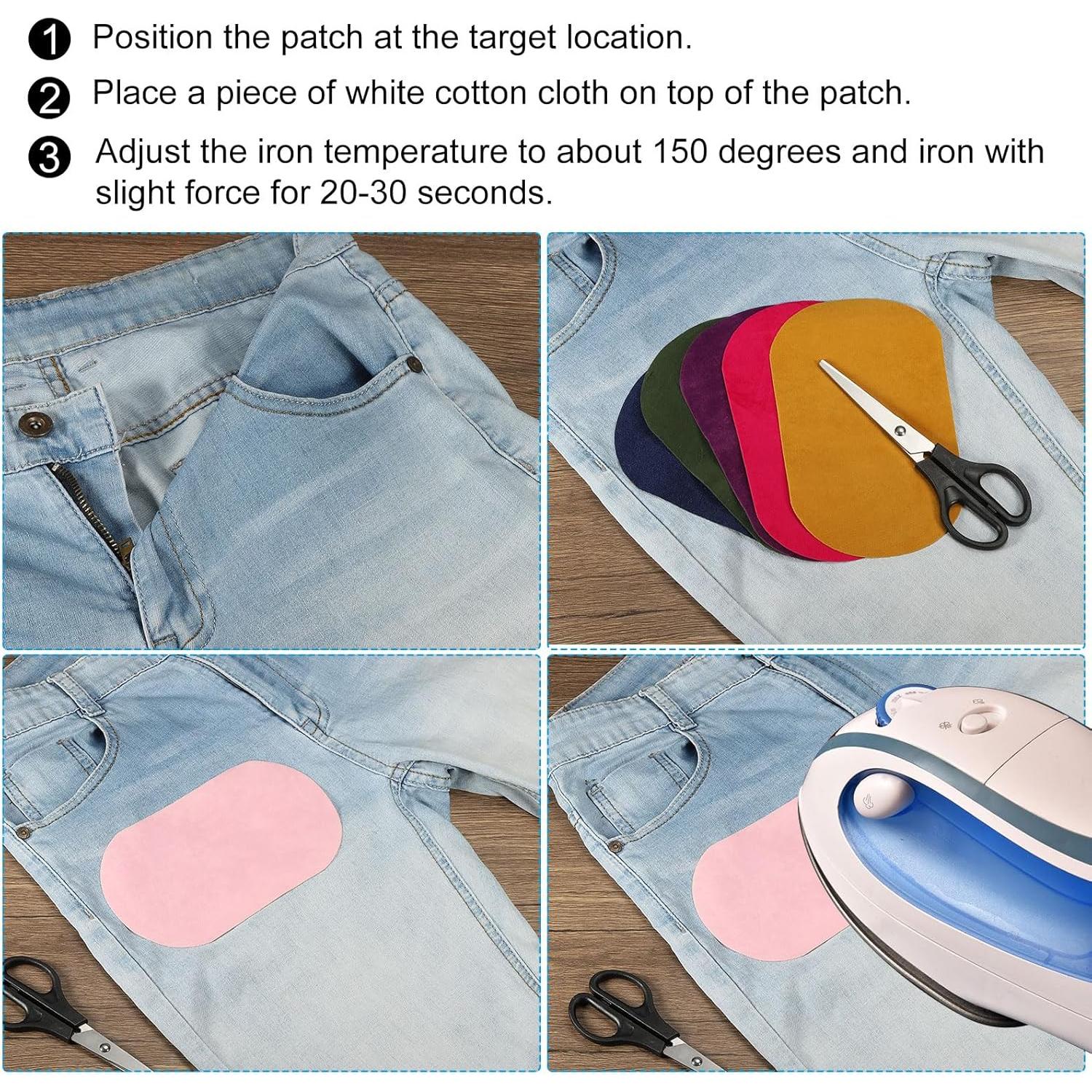 Parche Termoadhesivo PATIKIL Rosa Claro 4 Piezas 18x11 cm