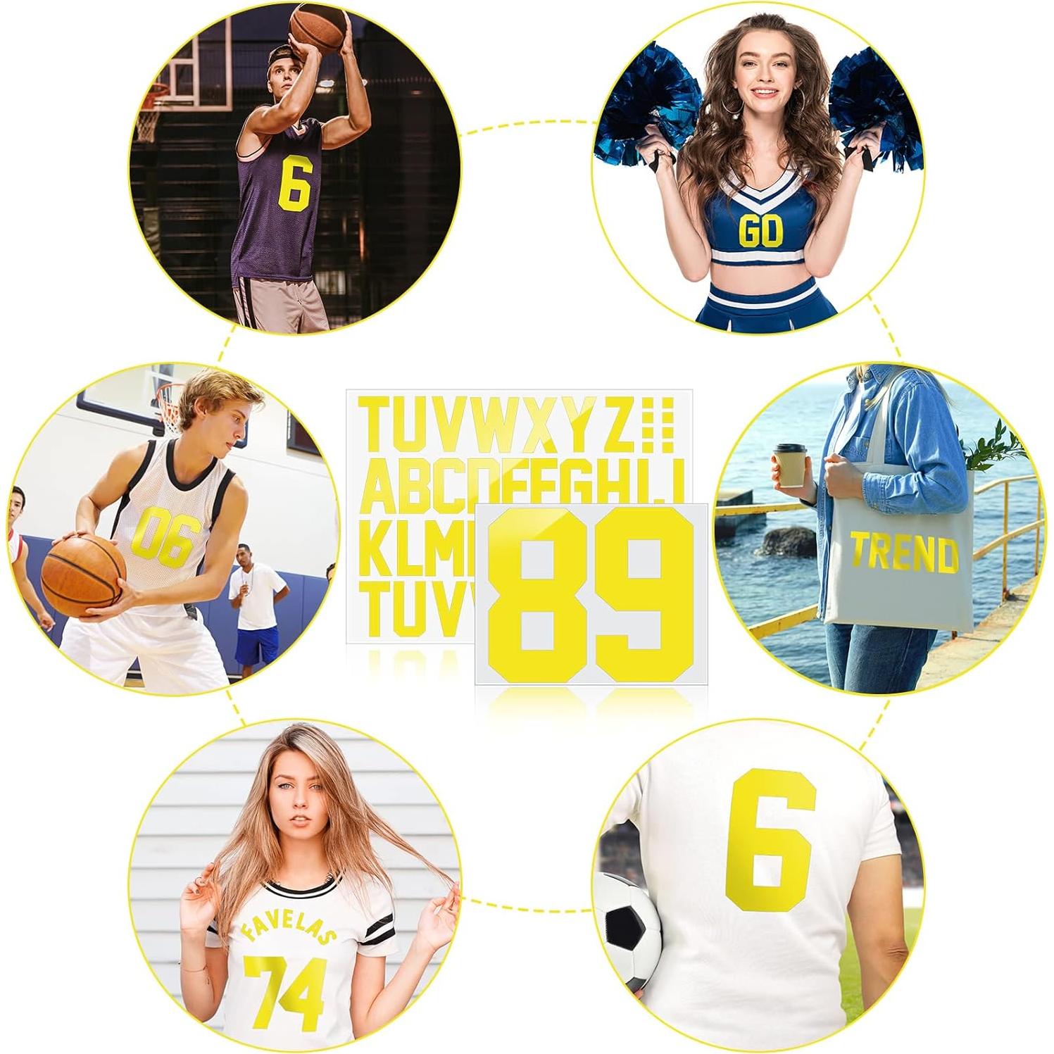 Parches de Letras y Números de Hierro Outus 216 Pcs Amarillo