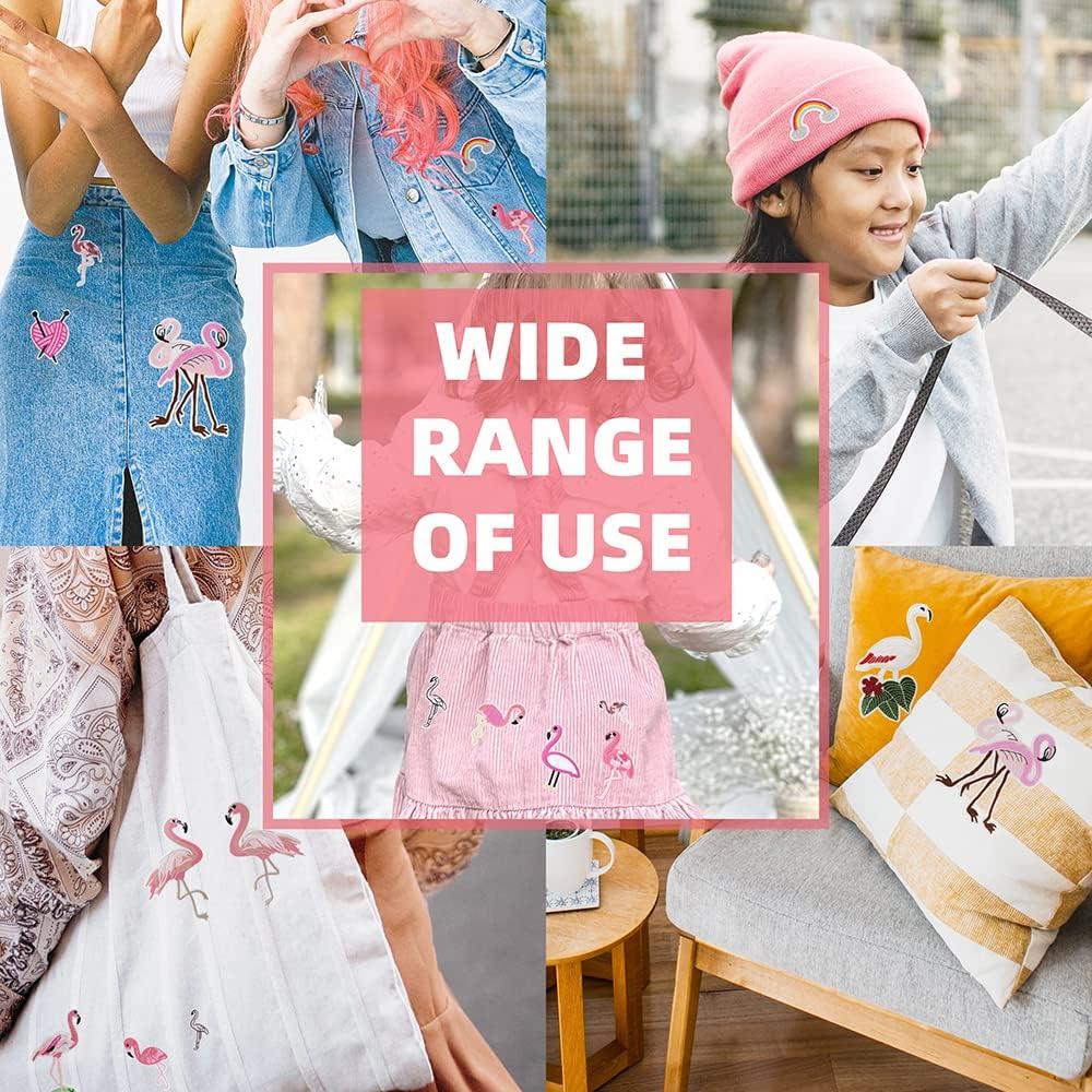 Kit de 18 Parches de Bordado Flamenco Rosa Hokilands