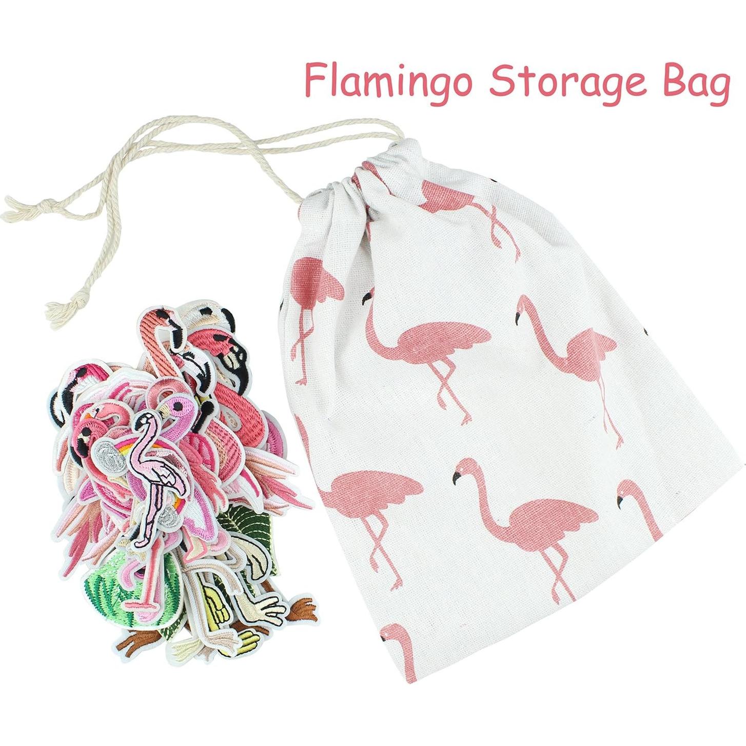 Kit de 18 Parches de Bordado Flamenco Rosa Hokilands