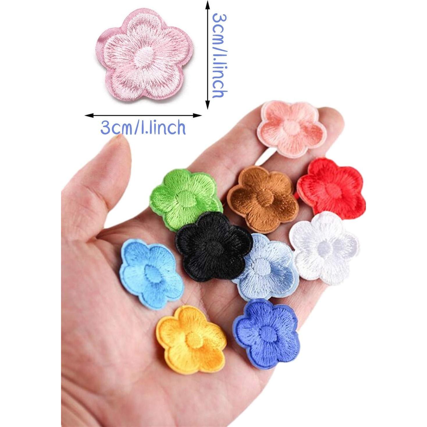 Kit 33 Piezas Parche Bordado Flores MSCFTFB 3x3cm Rosa