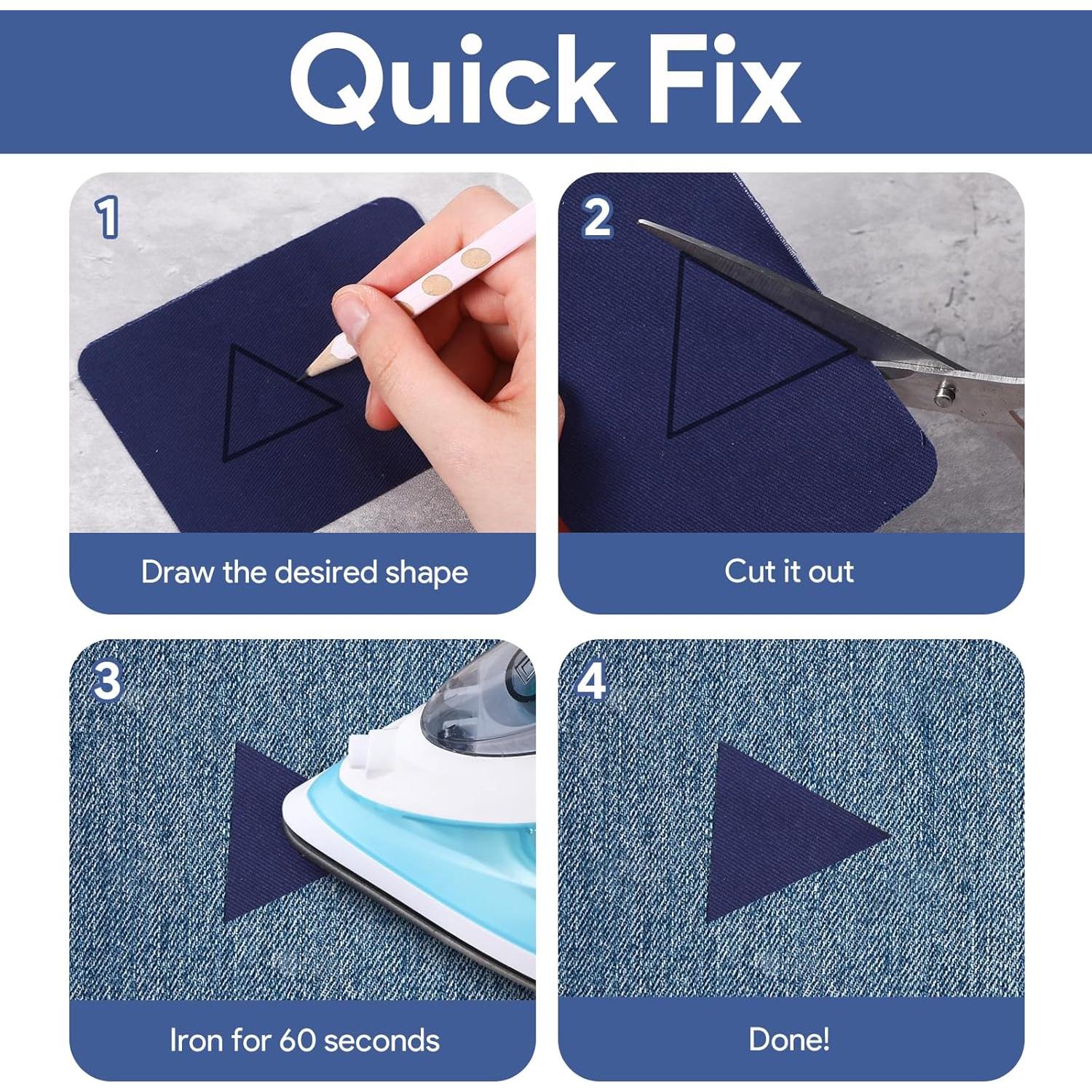 12 Parches de Planchar Jeqqinuz 7.5x10.5 cm Azul Marino