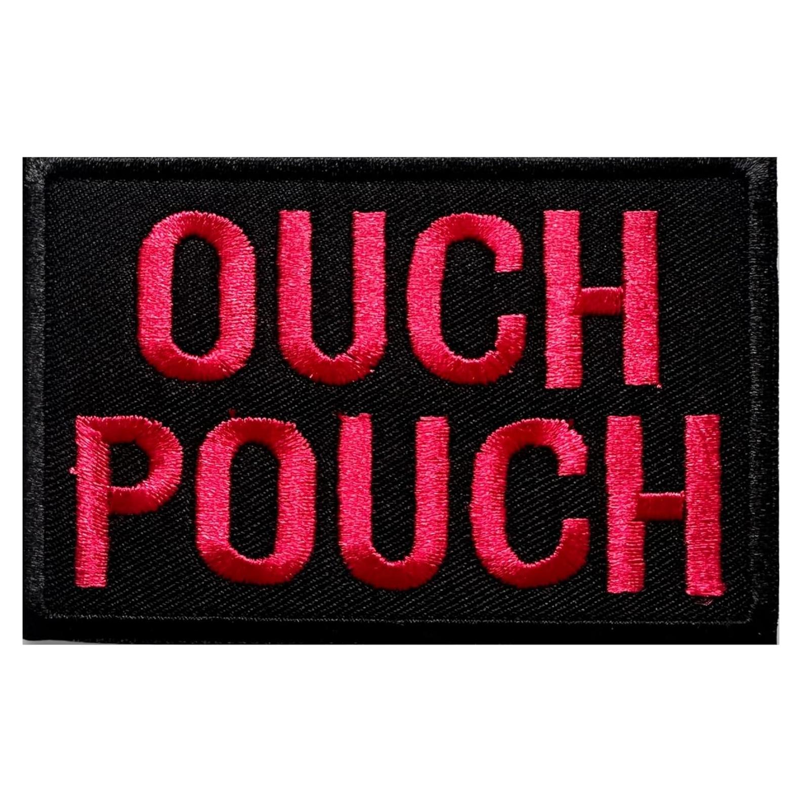 Parche Bordado Ouch Pouch Rojo y Negro 7.62x5.08 cm