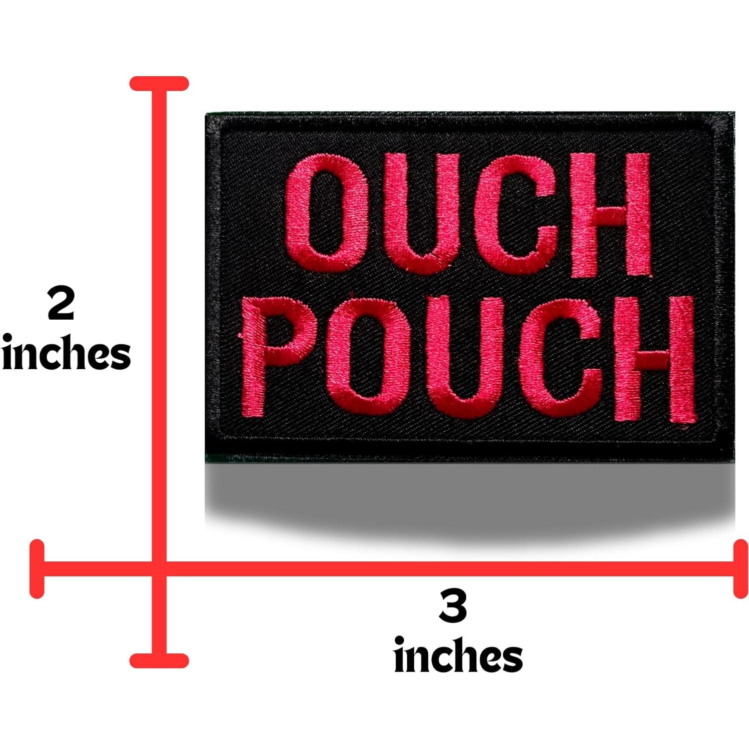 Parche Bordado Ouch Pouch Rojo y Negro 7.62x5.08 cm