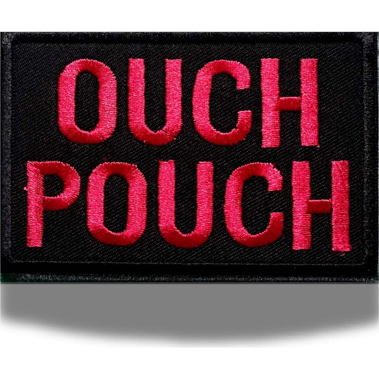 Parche Bordado Ouch Pouch Rojo y Negro 7.62x5.08 cm