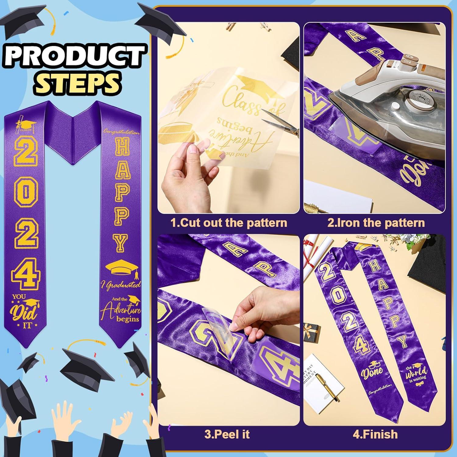 Toga de Graduación Unisex Spakon Púrpura con Parches