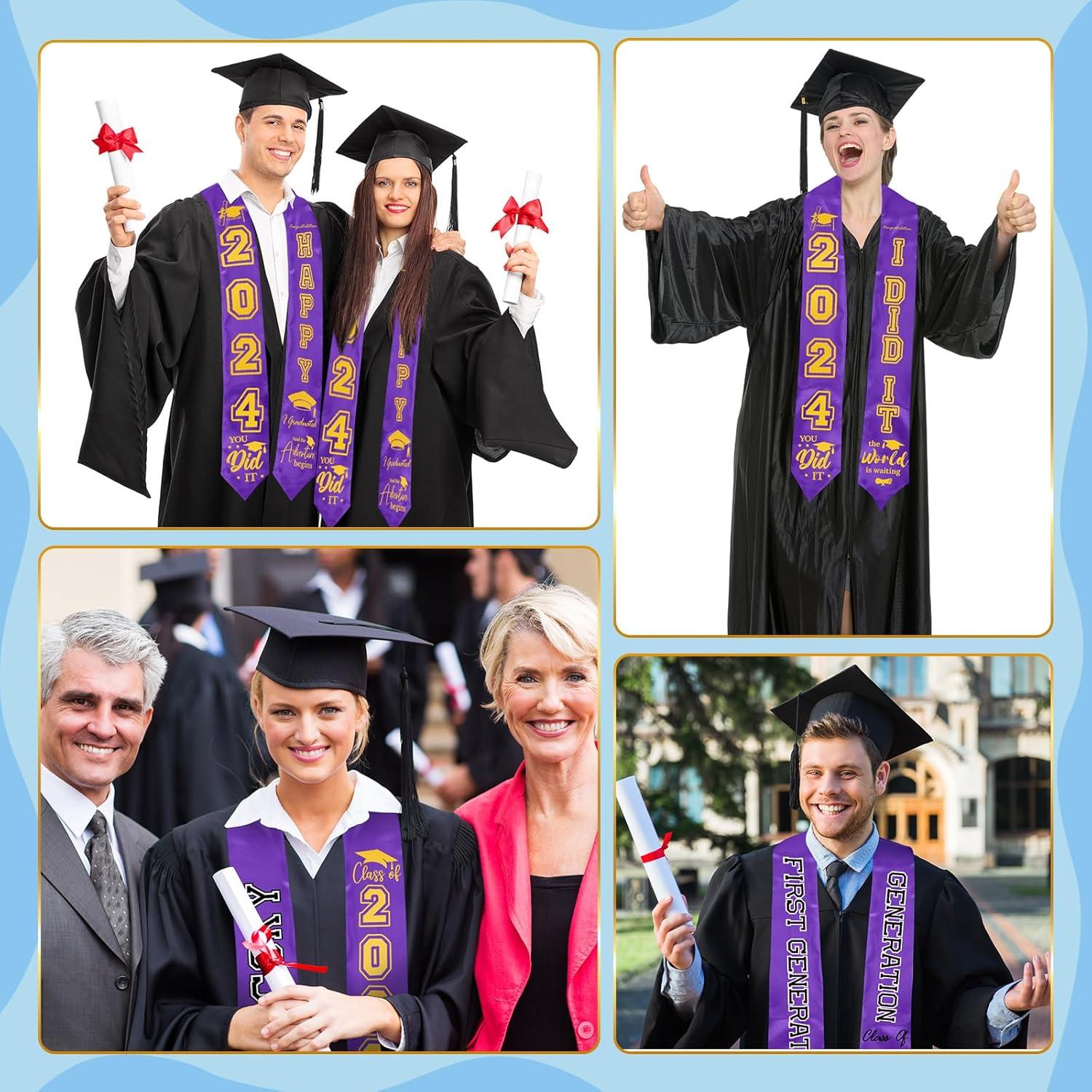 Toga de Graduación Unisex Spakon Púrpura con Parches