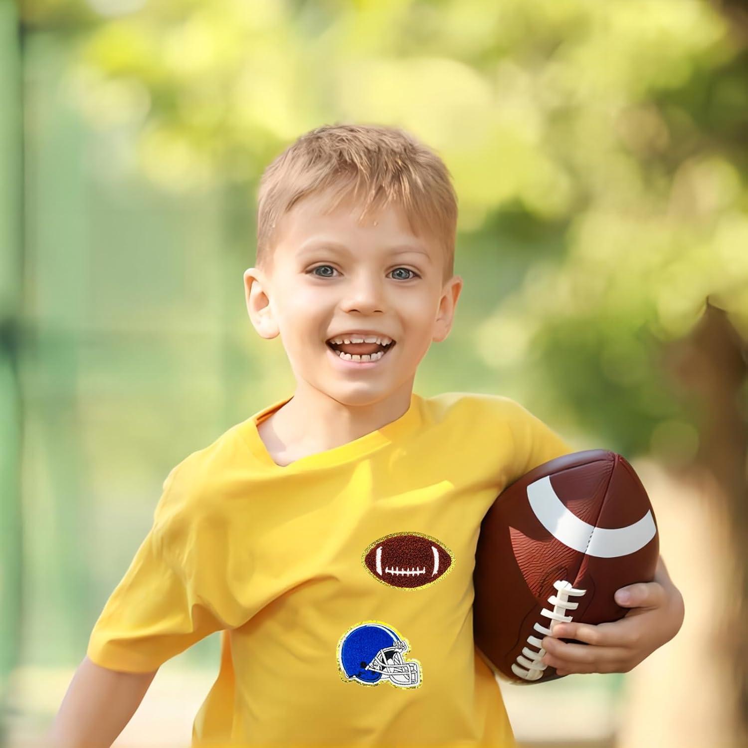 Parches de Fútbol Chenille Jongdari 8pcs Rojo para Planchar