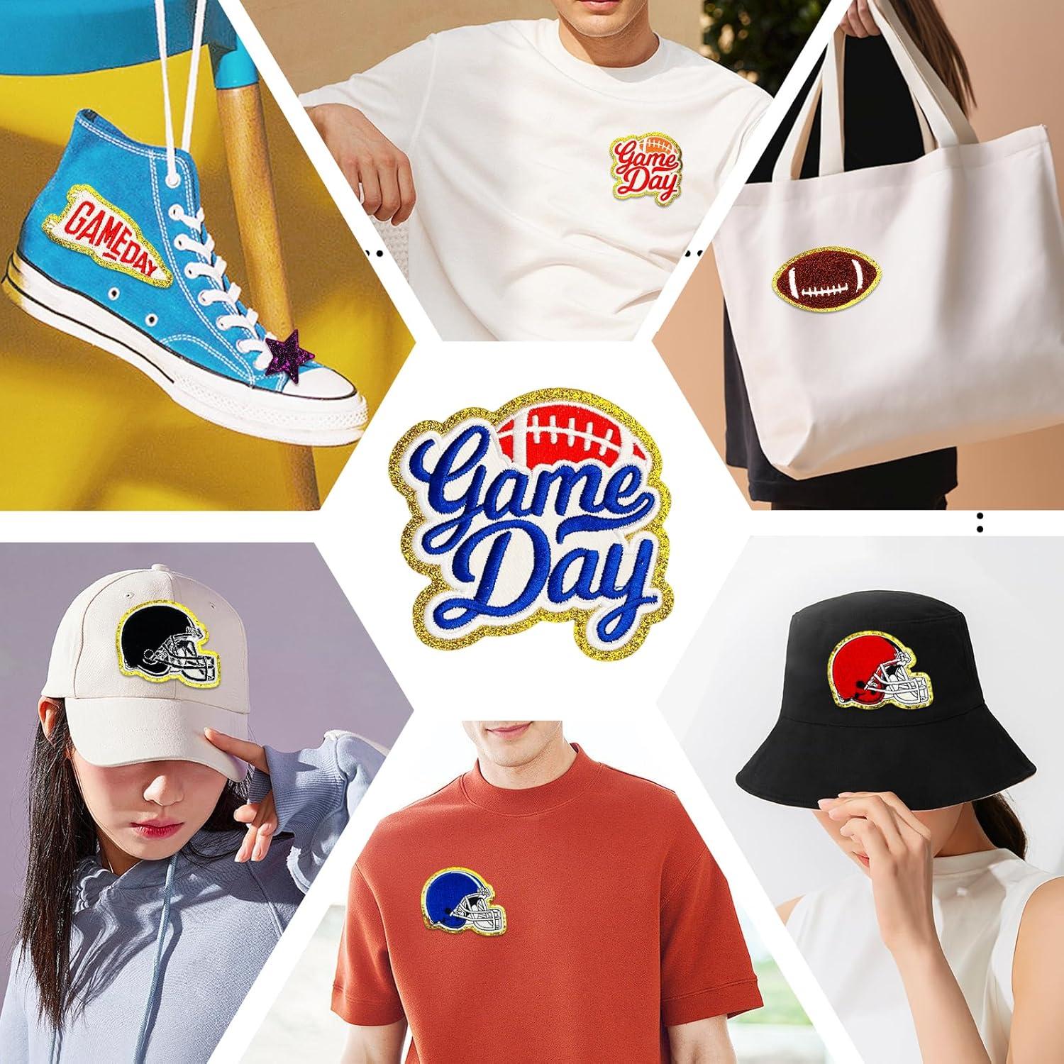 Parches de Fútbol Chenille Jongdari 8pcs Rojo para Planchar