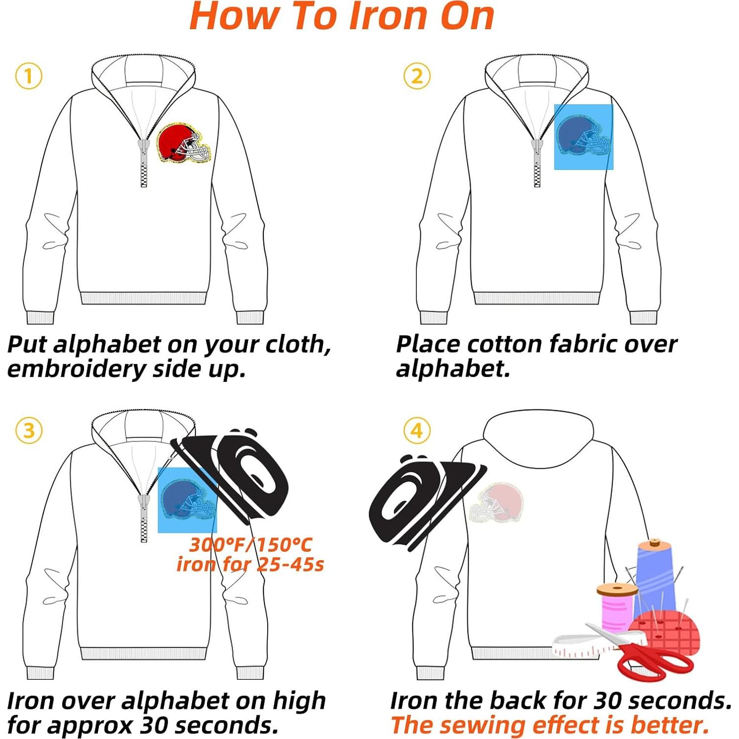 Parches de Fútbol Chenille Jongdari 8pcs Rojo para Planchar