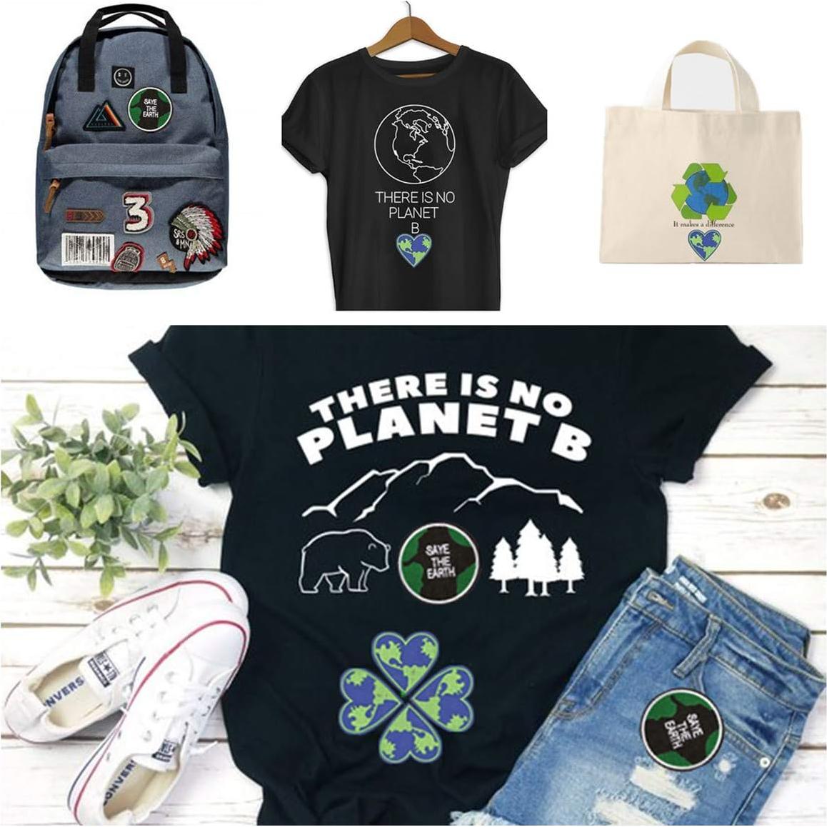 Kit de 10 Parches Bordados Corazón Salvar la Tierra Zhiheng