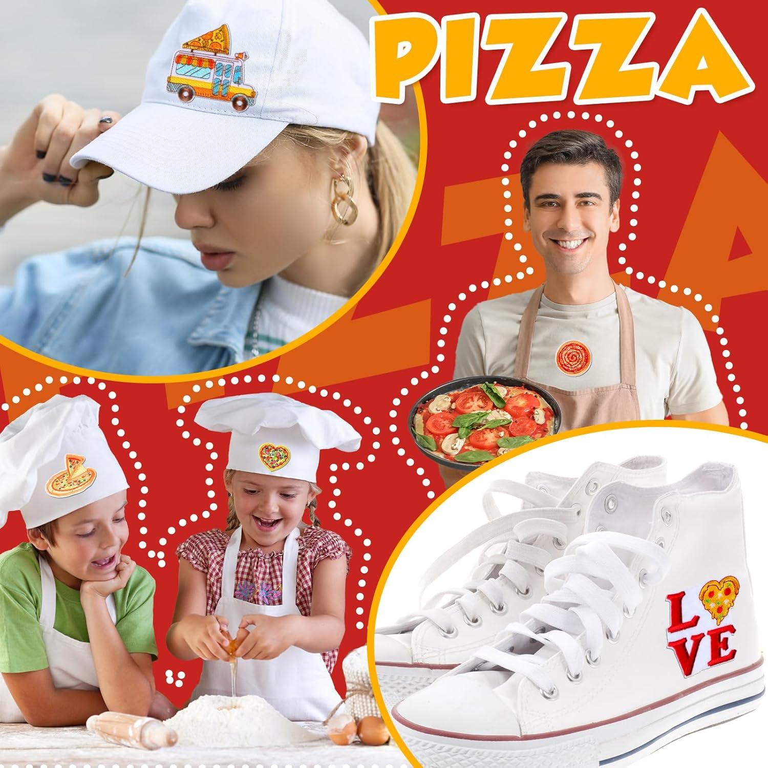 Parches Bordados Tigeen 48 Pcs para Planchar - Estilo Pizza