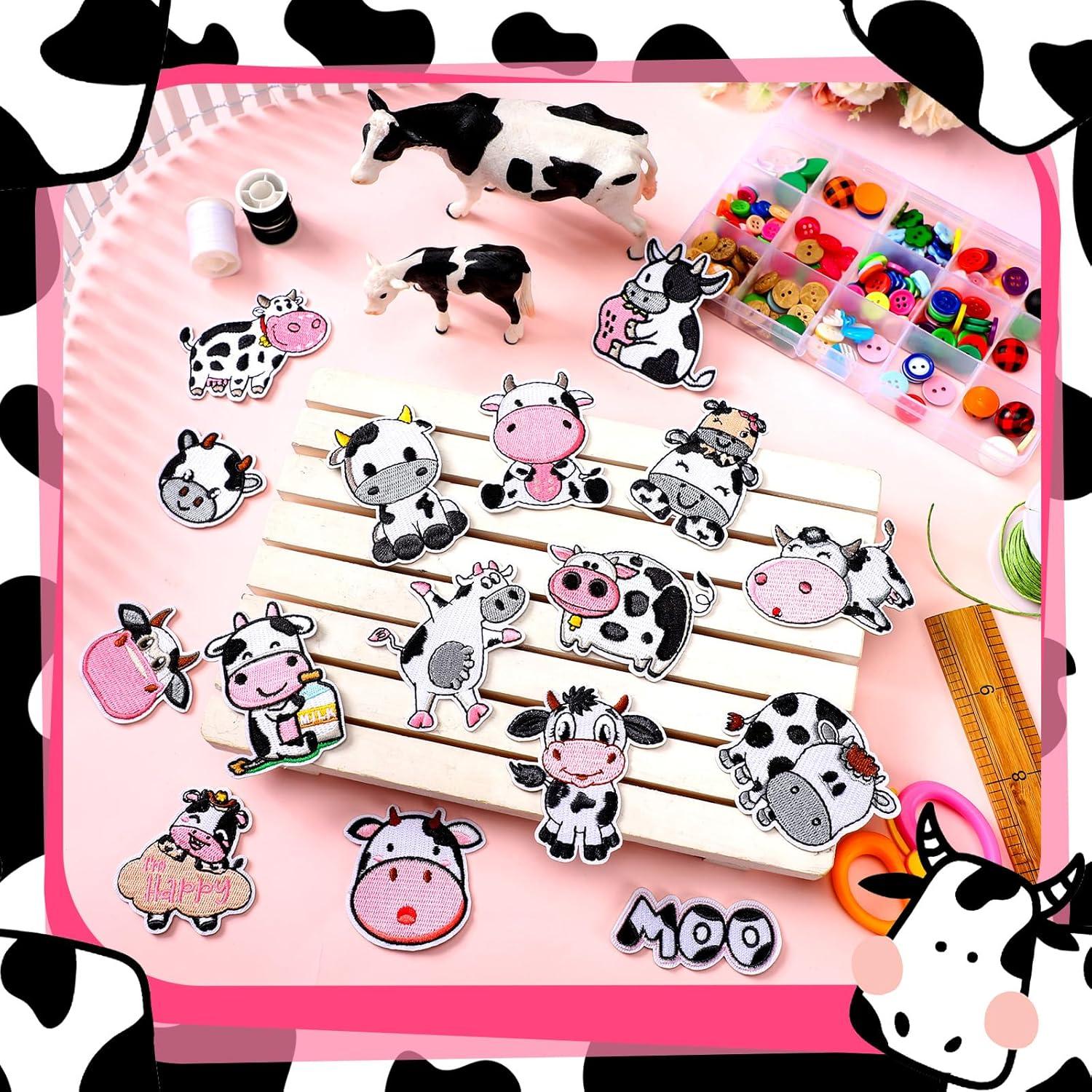 48 Piezas Parches Bordados Tigeen para Planchar Vaca DIY