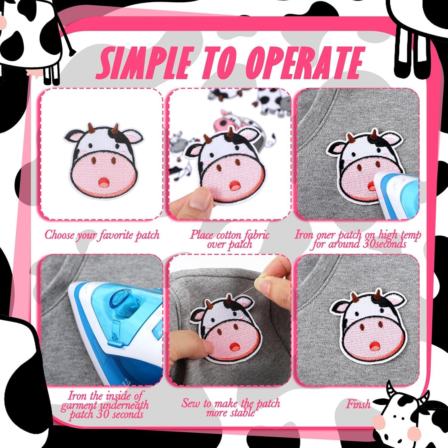 48 Piezas Parches Bordados Tigeen para Planchar Vaca DIY