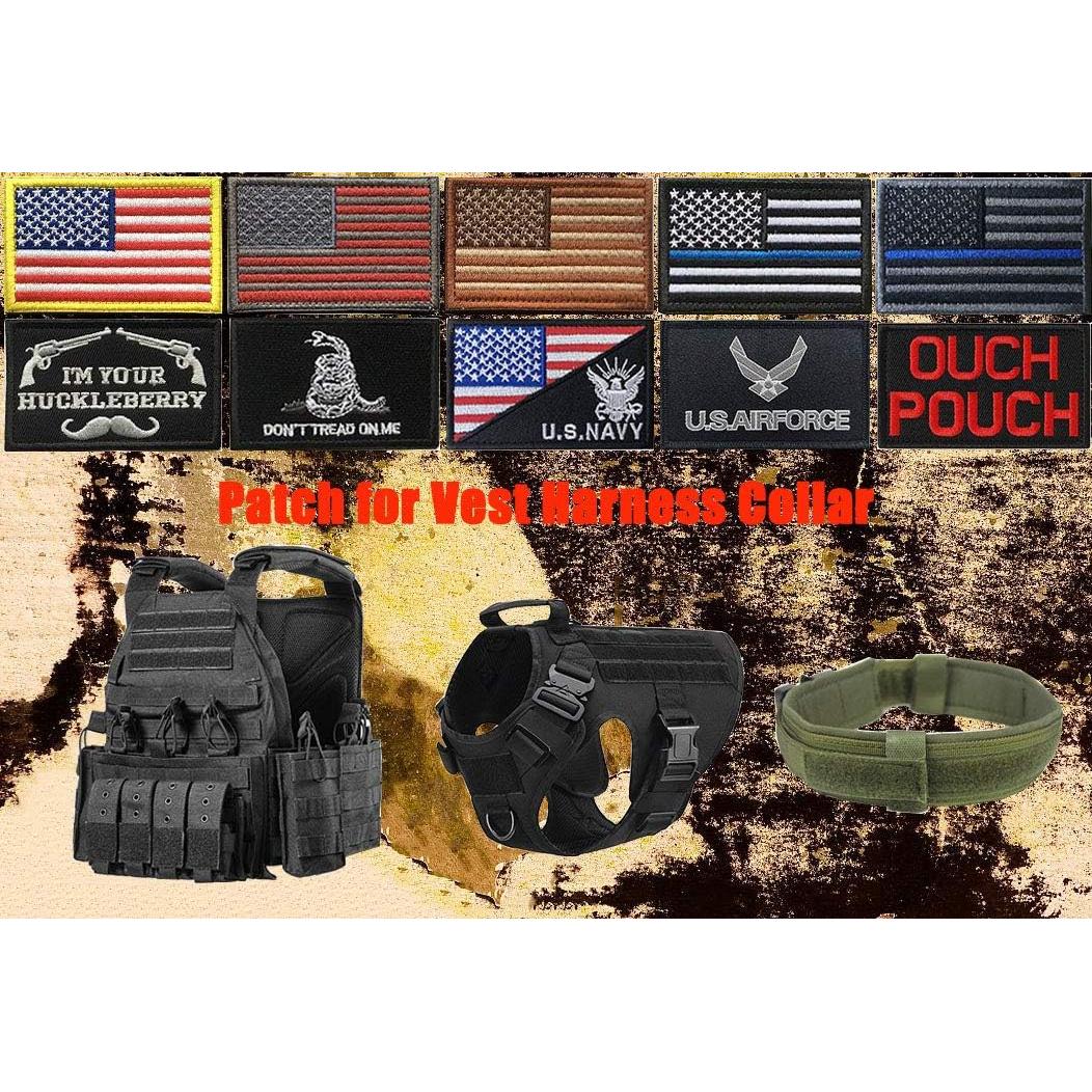 Juego de 2 Parches Bordados EMT EMS Zcketo 8x5cm Velcro