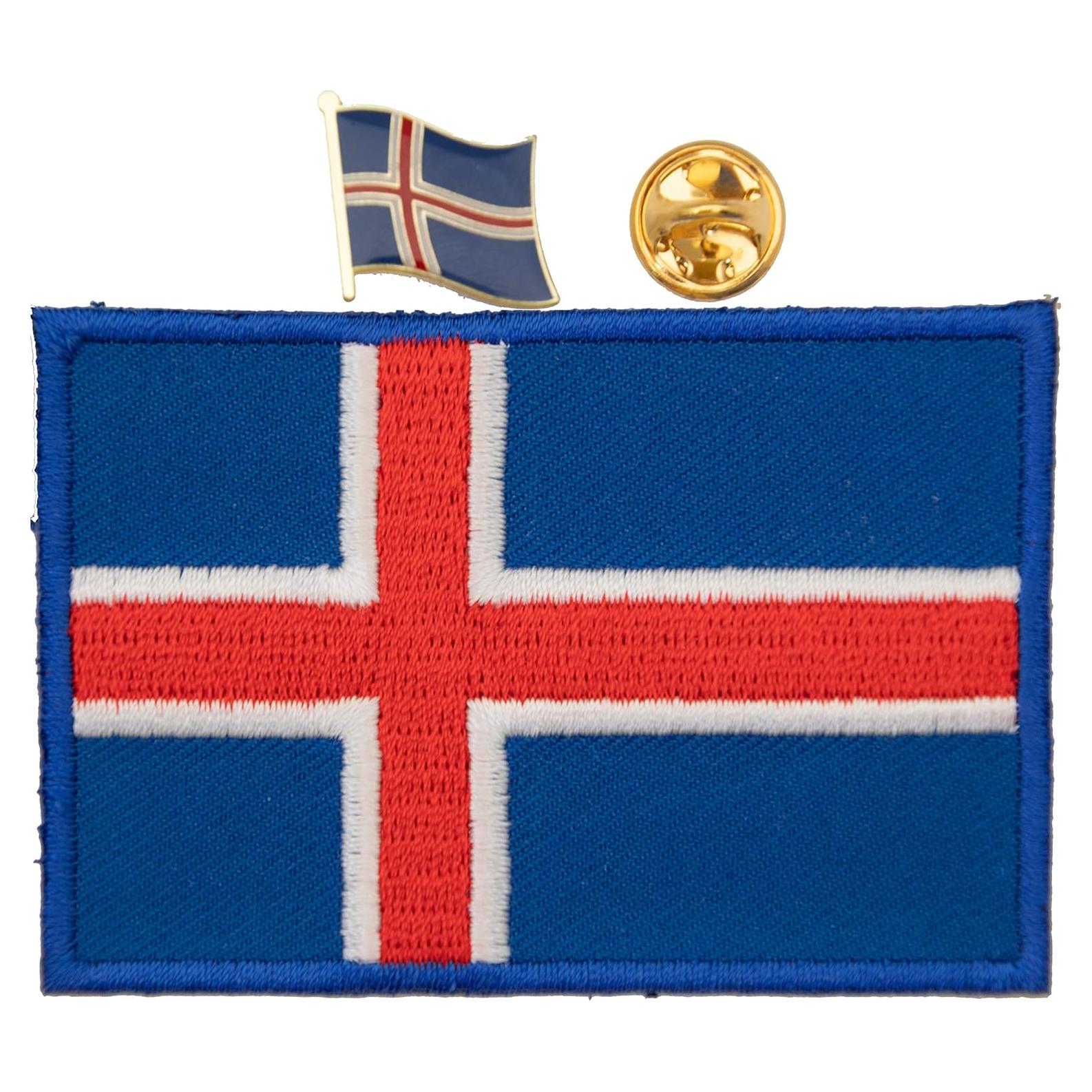 Kit Parche y Pin Bandera Islandia A-ONE - 2 Piezas