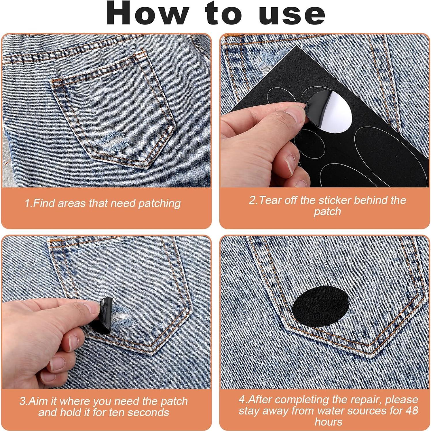 5 Parches de Reparación Autoadhesivos Nylon Negro 5 Tamaños