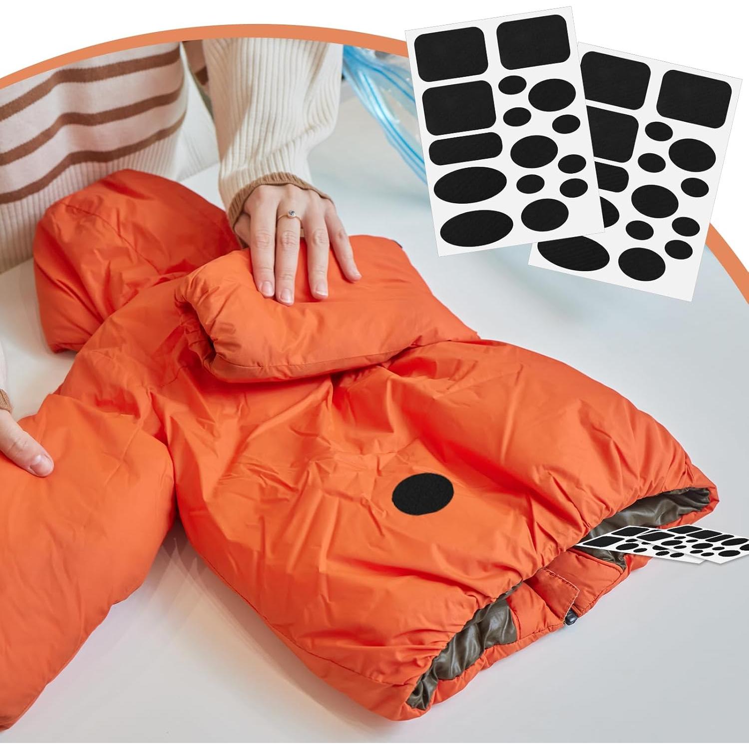 5 Parches de Reparación Autoadhesivos Nylon Negro 5 Tamaños