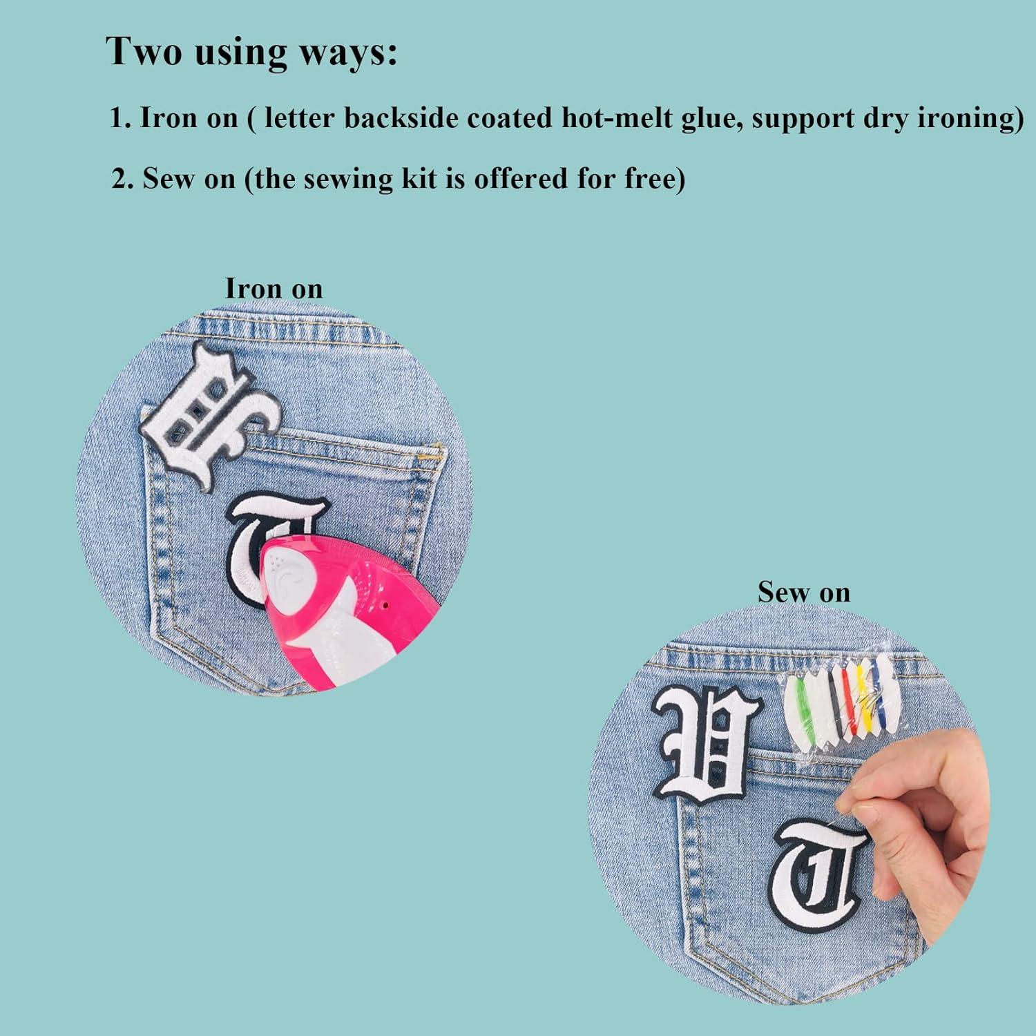 Parche Bordado Letras Góticas LSparhes 5.08 cm Blanco