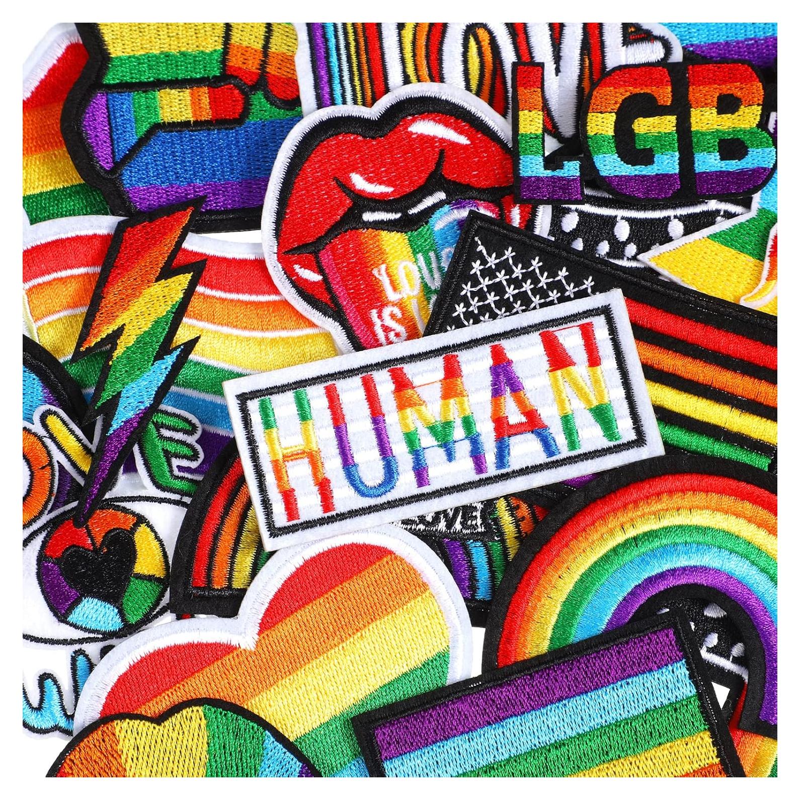 80 Parches Arcoíris Bordados Yinder para Costura - 20 Estilos